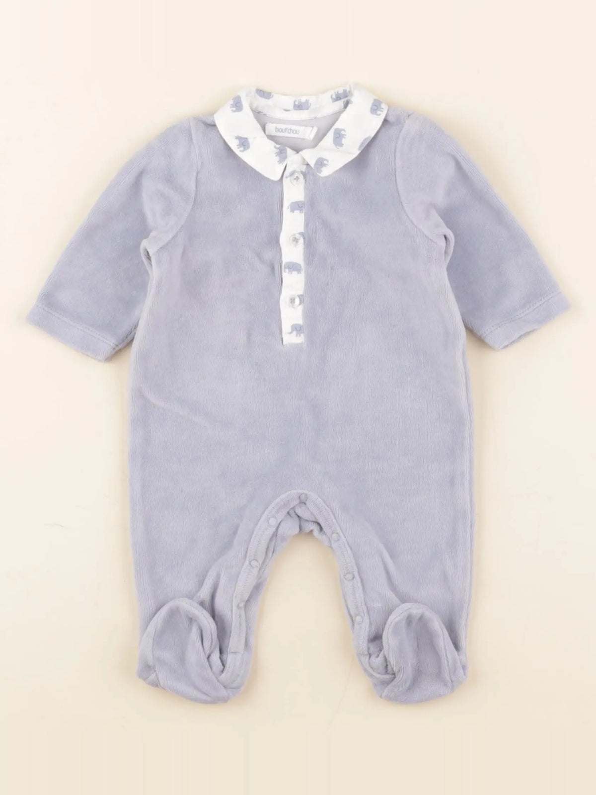 Boutchou - pyjama velours bleu - 1 mois