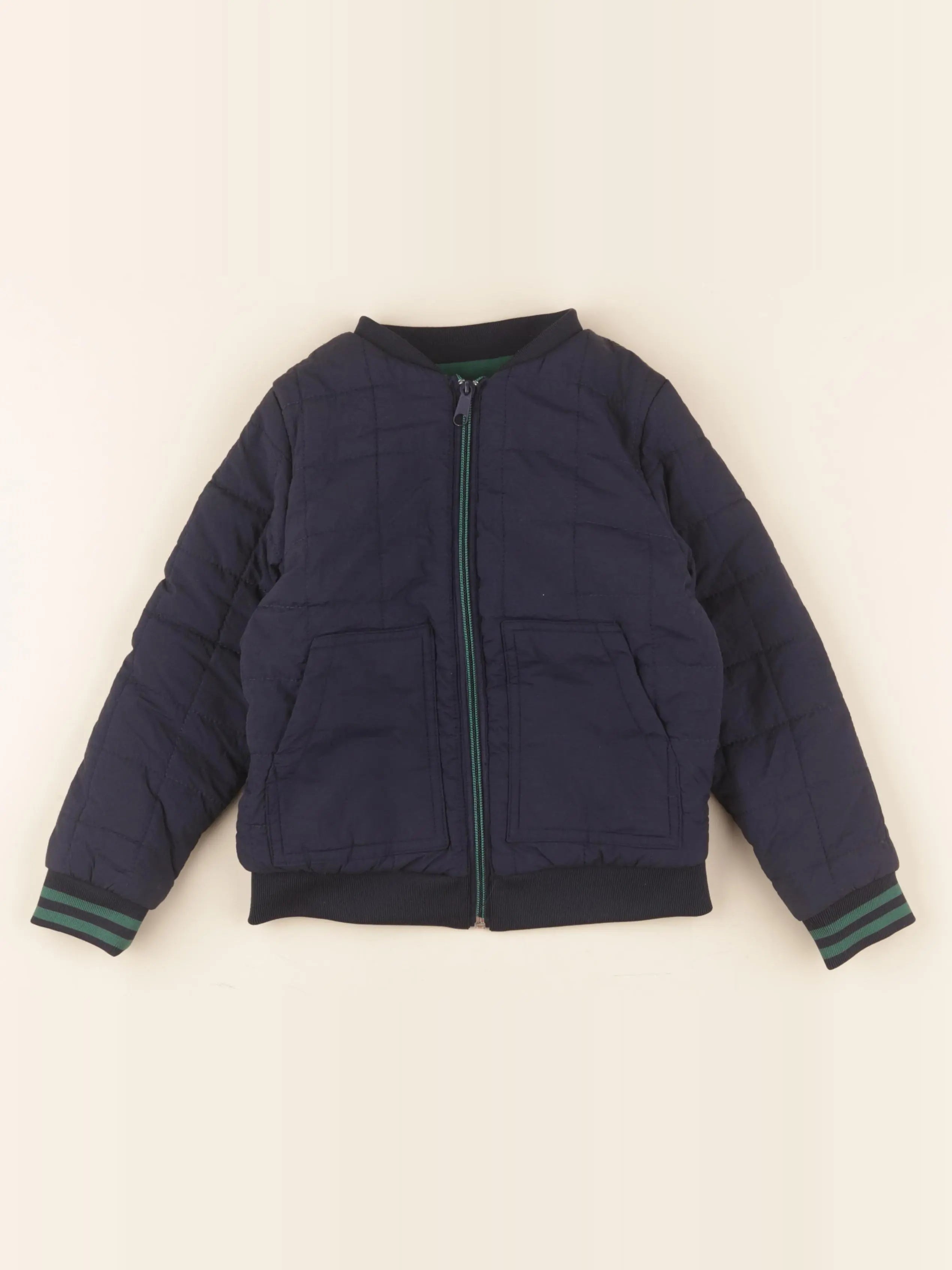 Little Cigogne - veste réversible bleu, vert - 6 ans