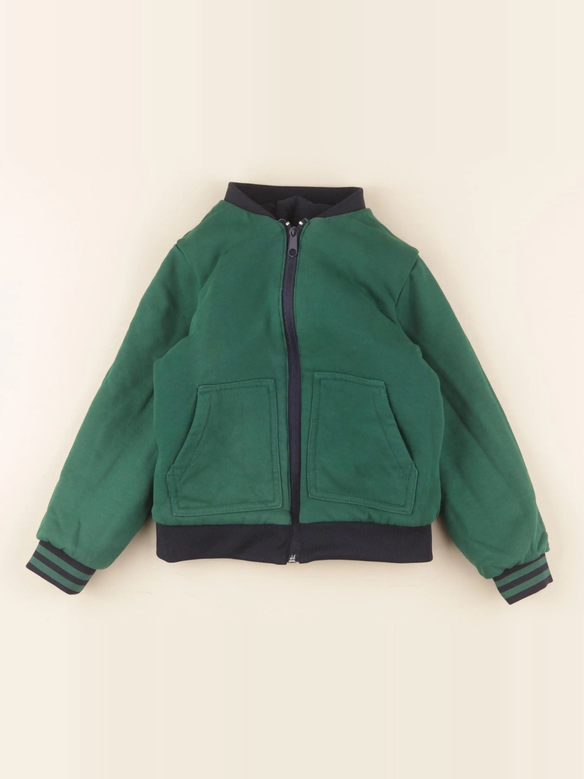 Little Cigogne - veste réversible bleu, vert - 6 ans