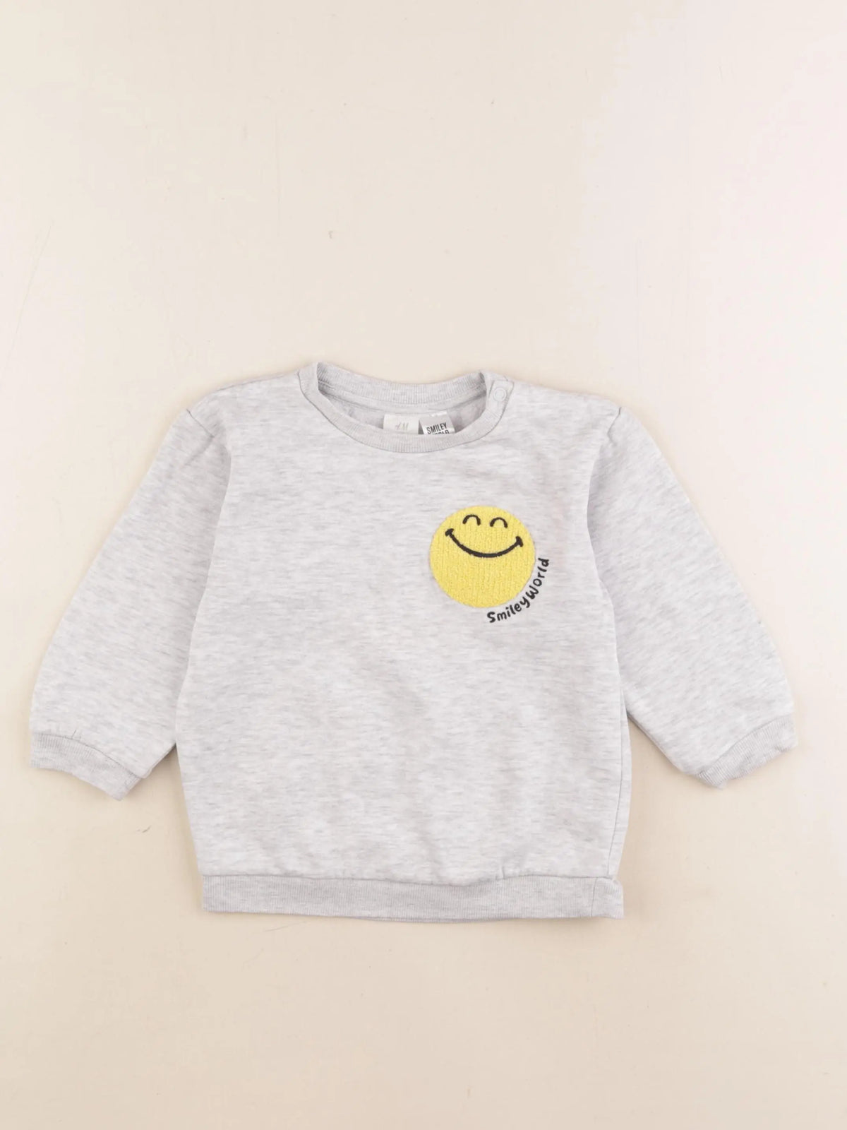 H&M - sweat gris, jaune - 12/18 mois