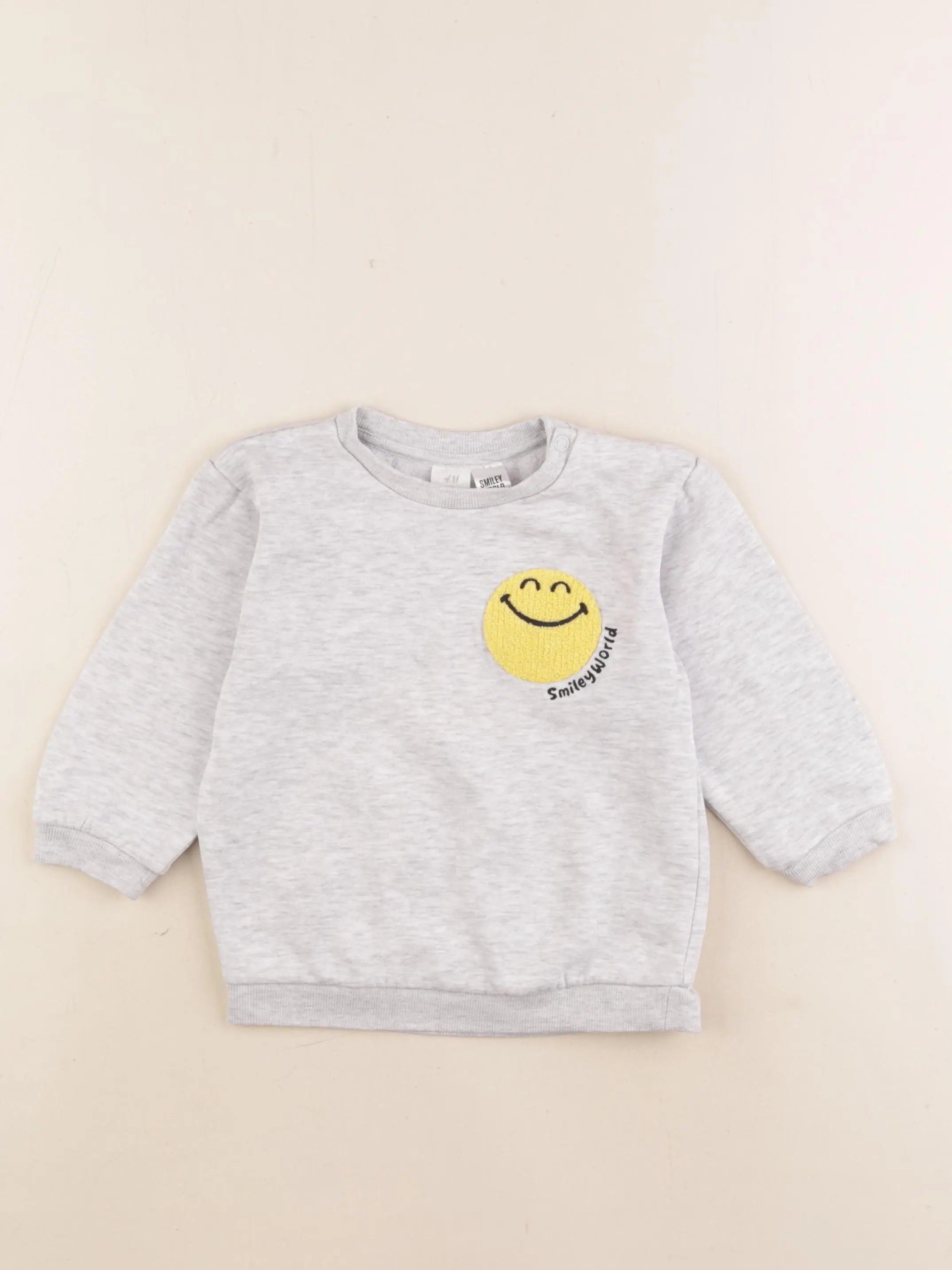 H&M - sweat gris, jaune - 12/18 mois