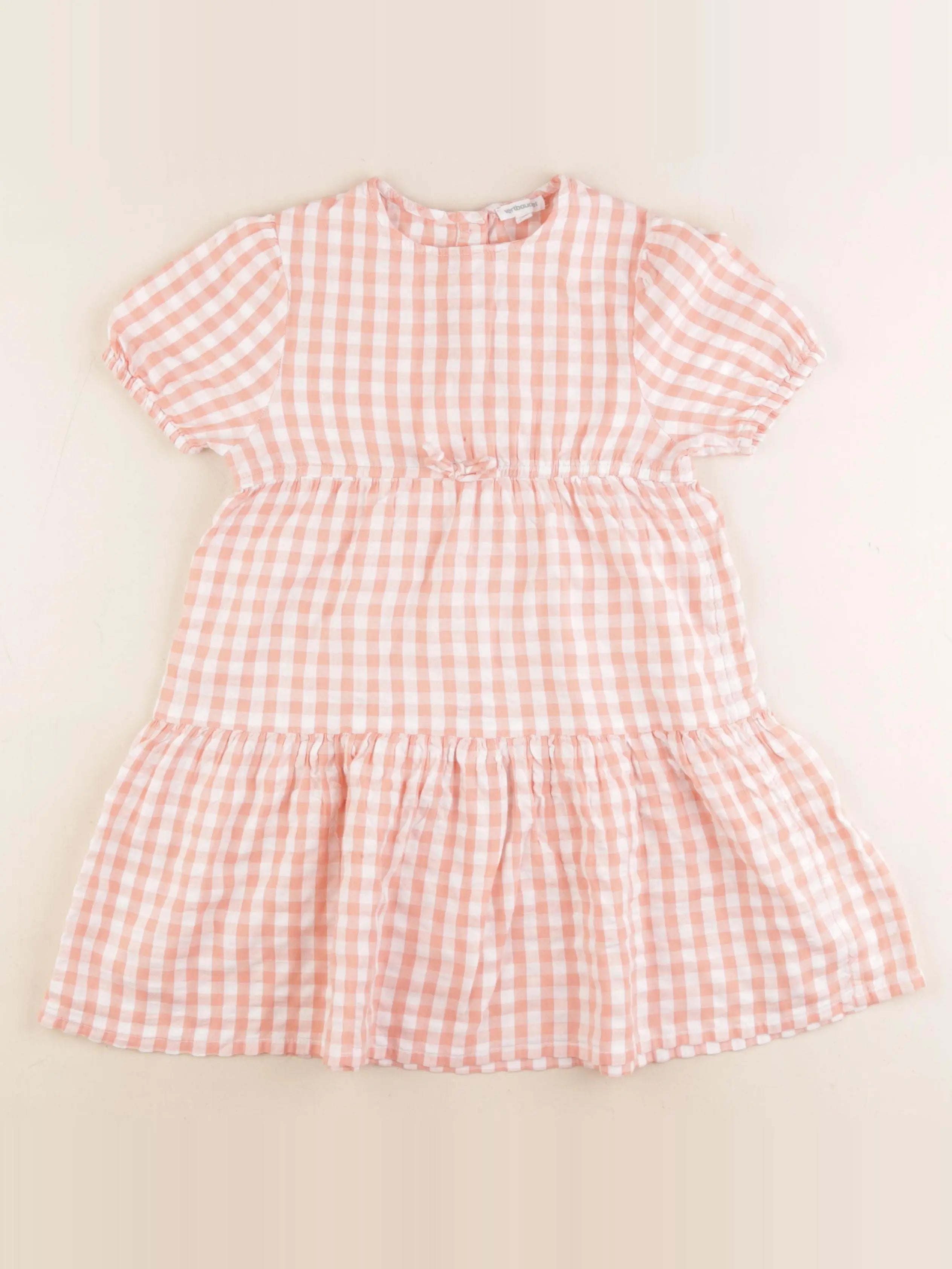 Vertbaudet - robe blanc, rose - 6 ans