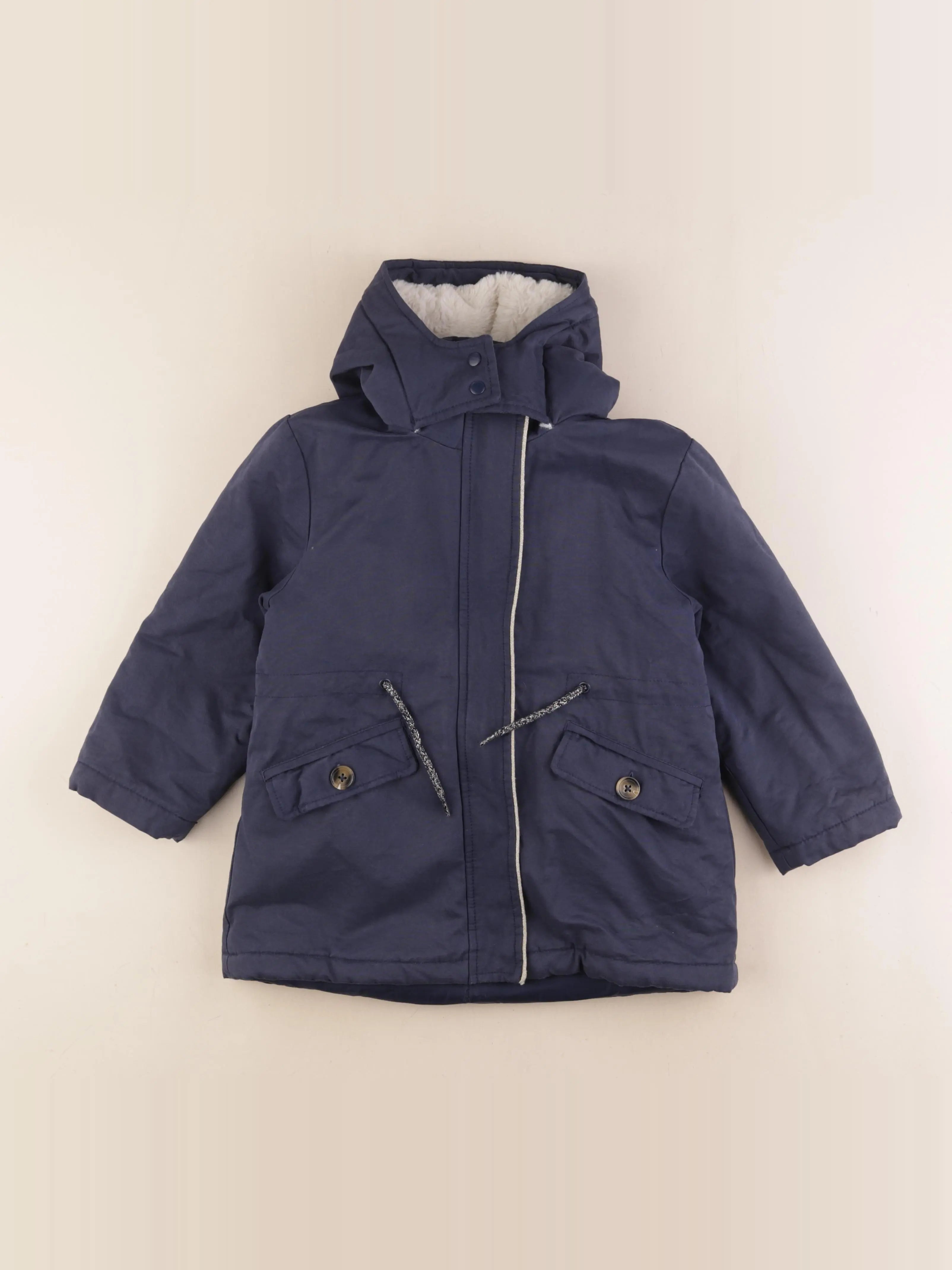 Vertbaudet - parka bleu, or - 6 ans