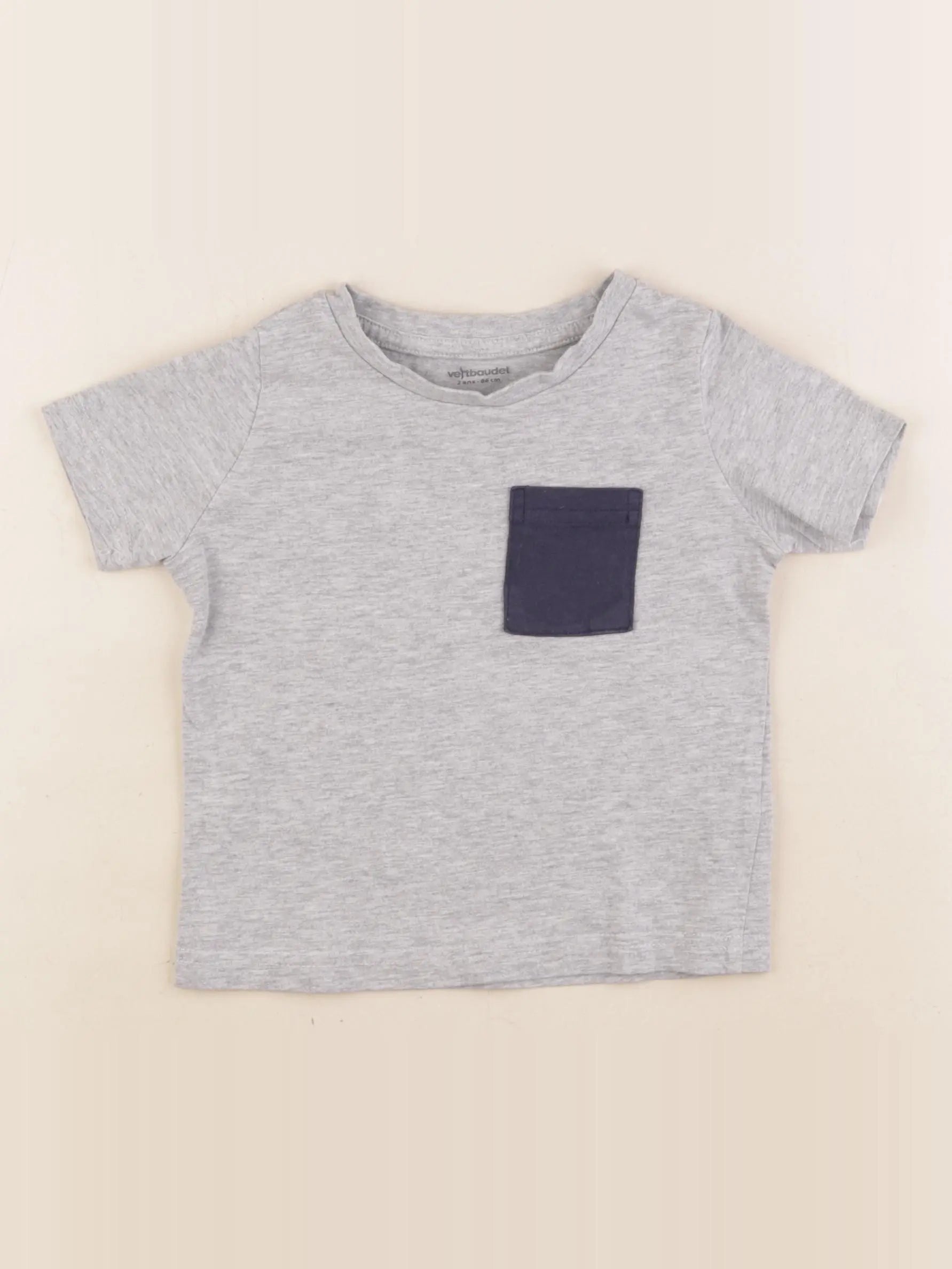 Vertbaudet - tee-shirt gris - 2 ans