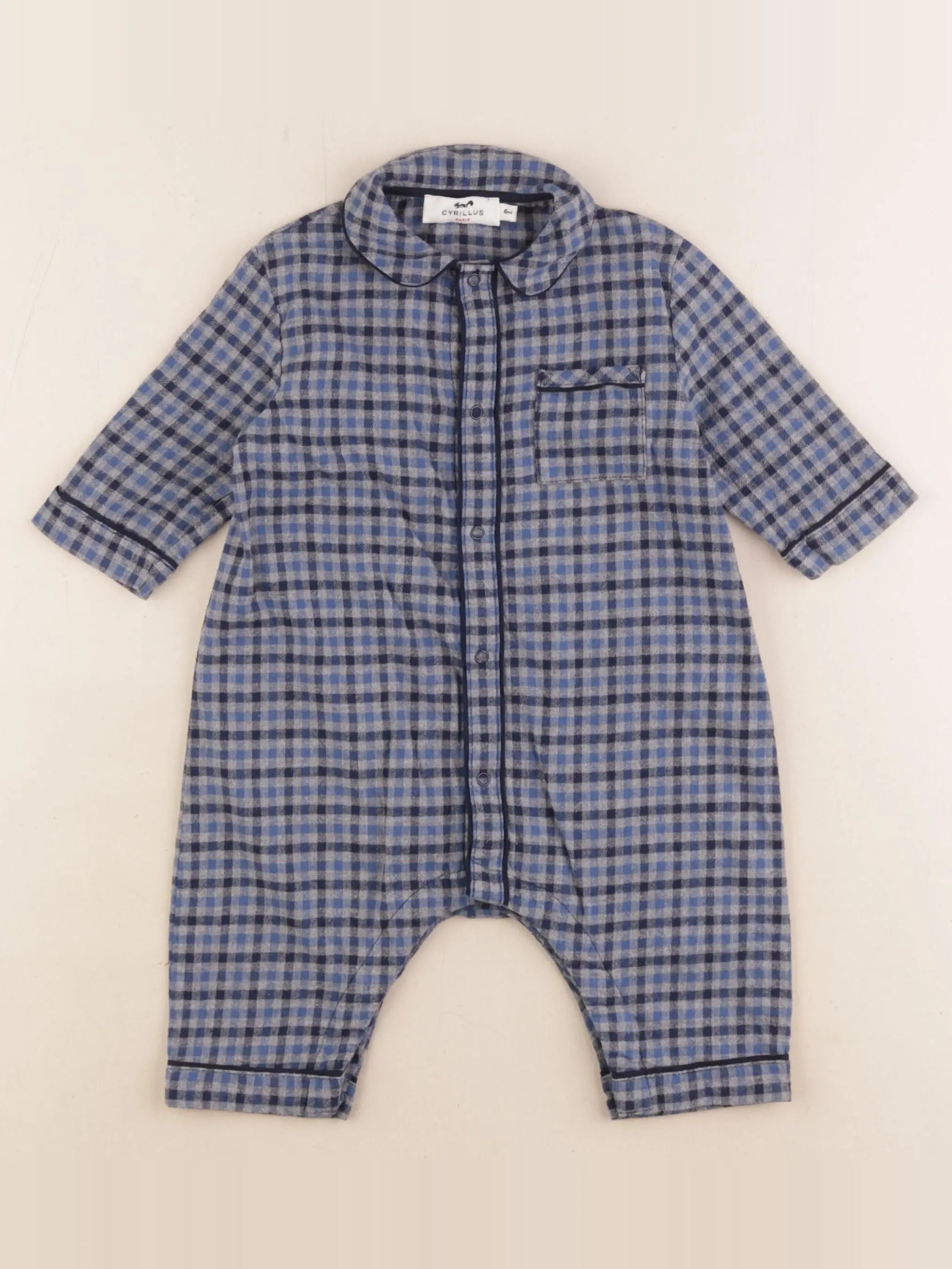 Cyrillus - pyjama coton bleu - 6 mois