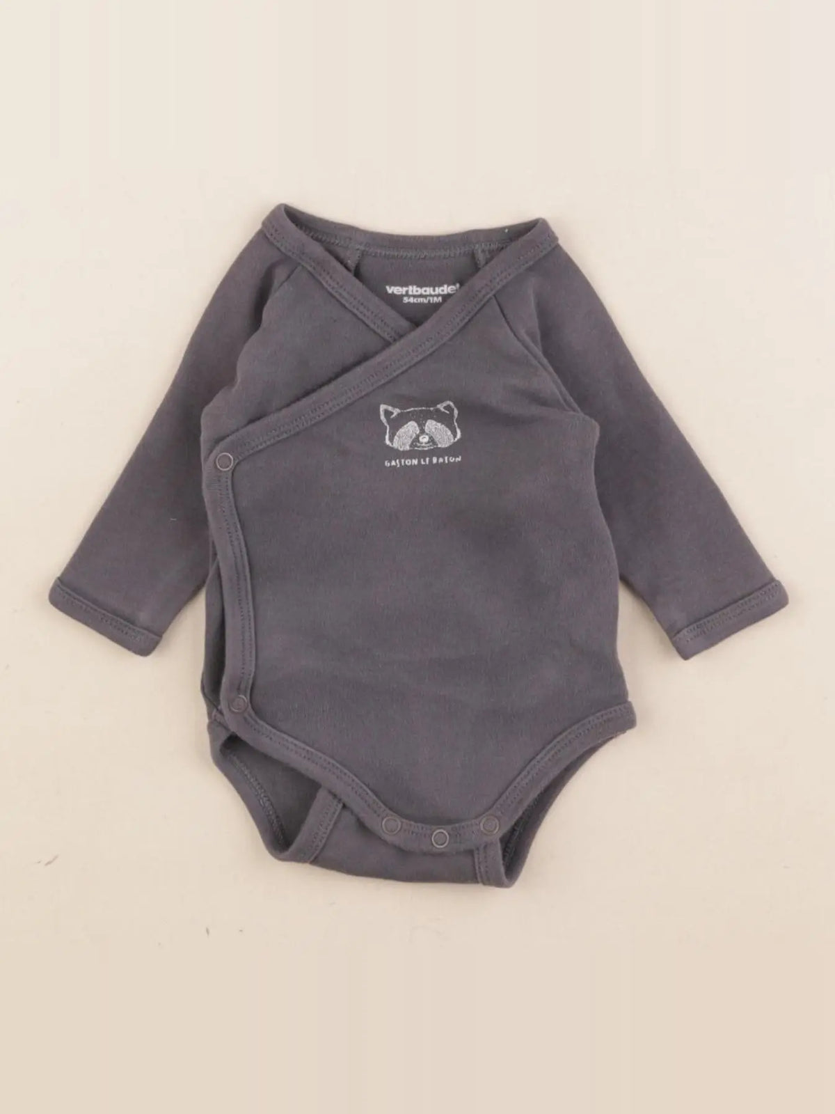 Vertbaudet - body gris - 1 mois