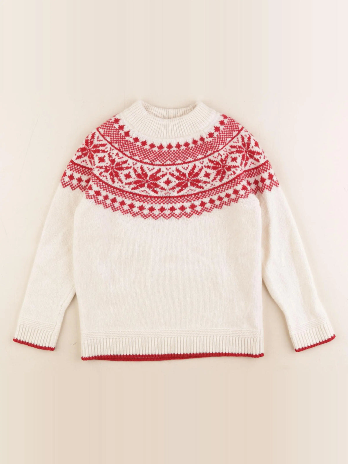 Monoprix - pull rouge, blanc - 5 ans