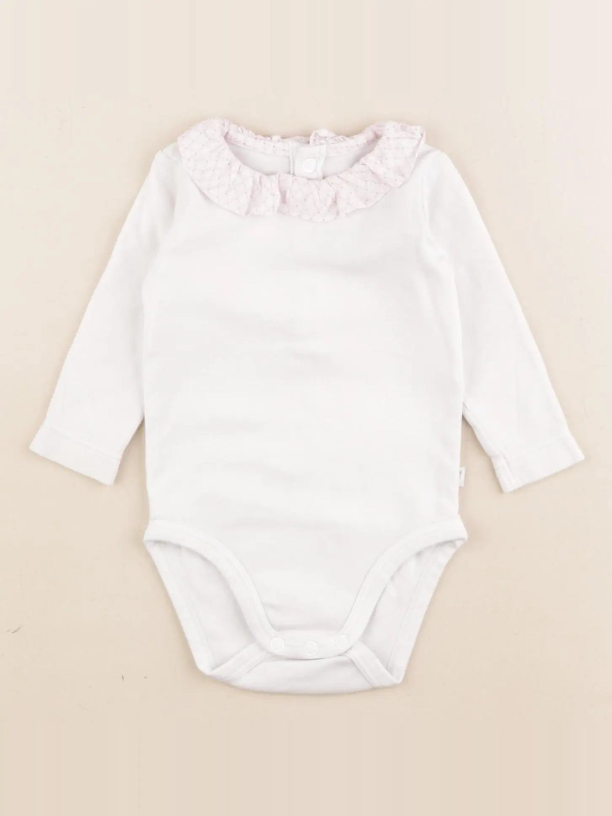 Jacadi - body à col blanc, rose - 6 mois