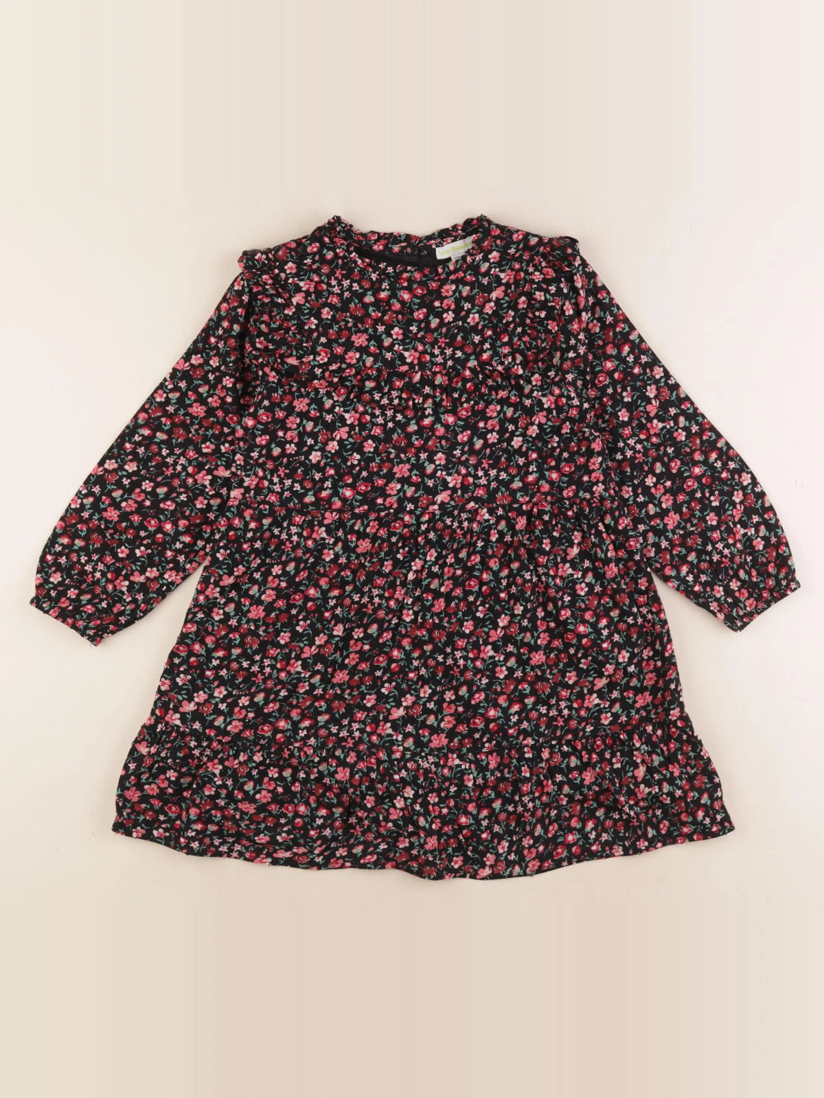 Vertbaudet - robe noir, rose - 5 ans