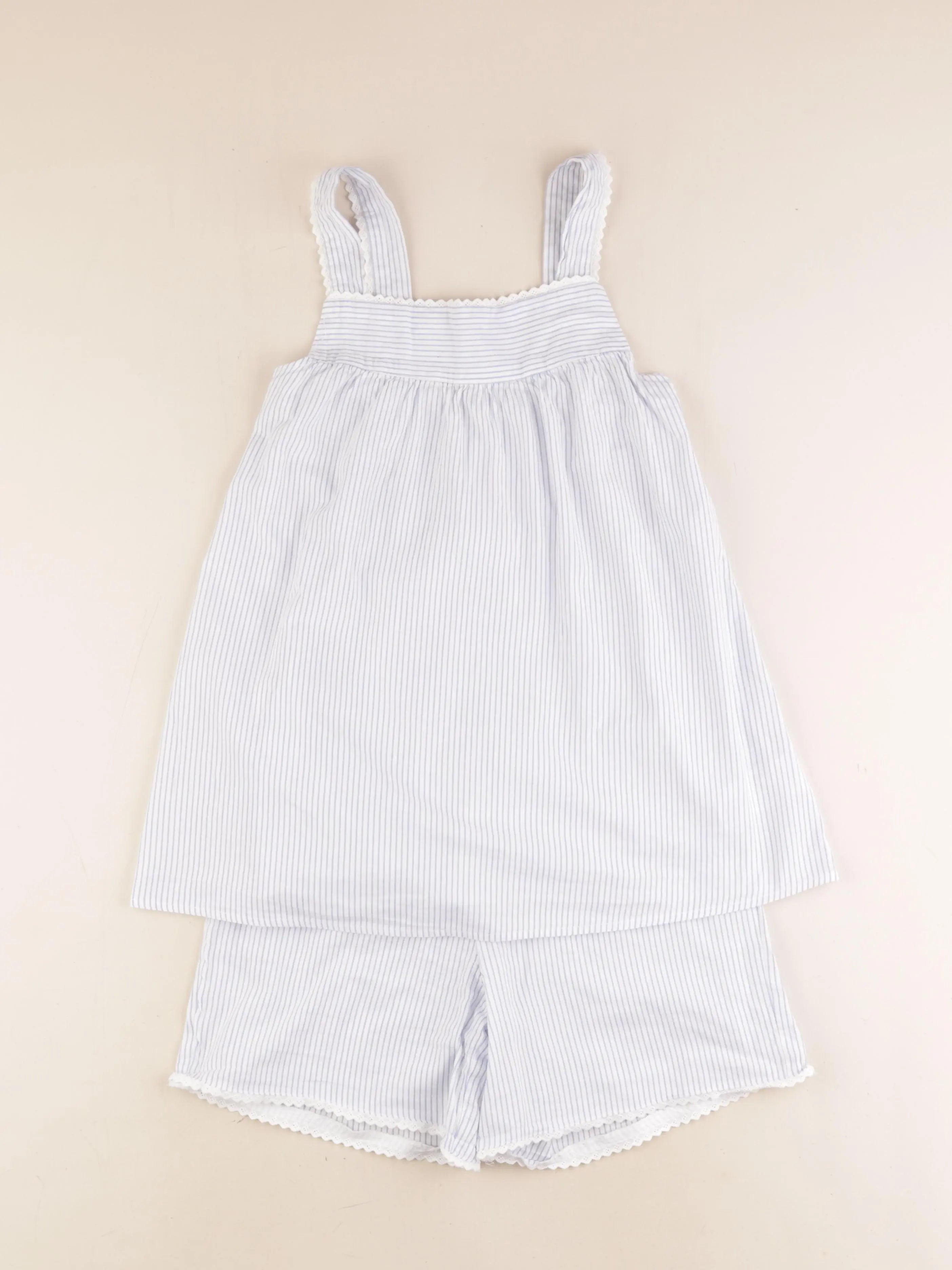 Vertbaudet - pyjama coton blanc, bleu - 12 ans