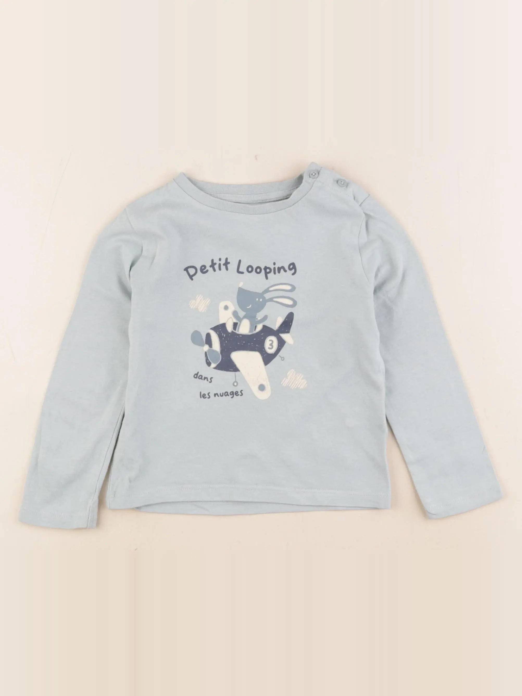 Vertbaudet - tee-shirt bleu - 24 mois