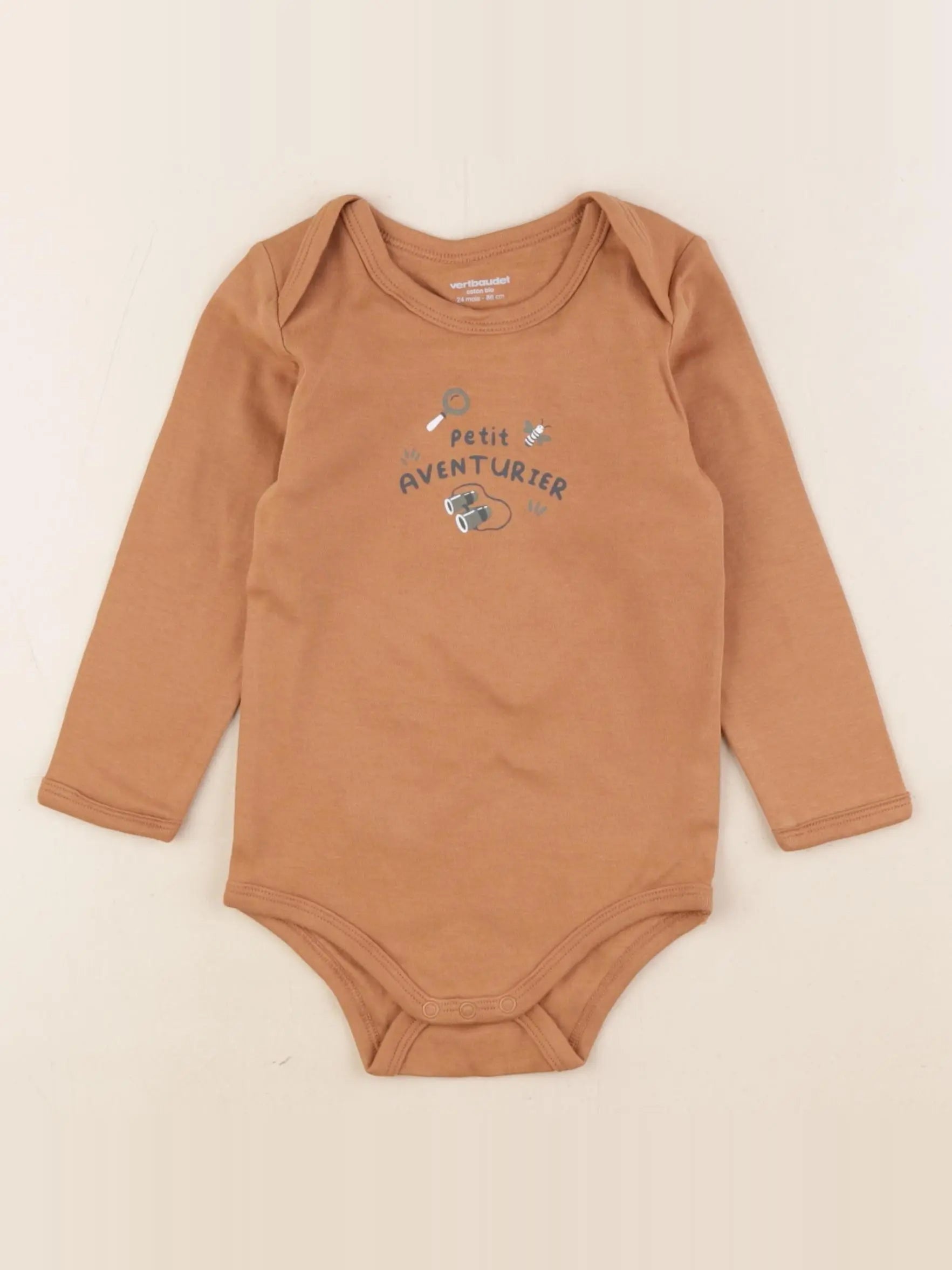 Vertbaudet - body marron - 24 mois