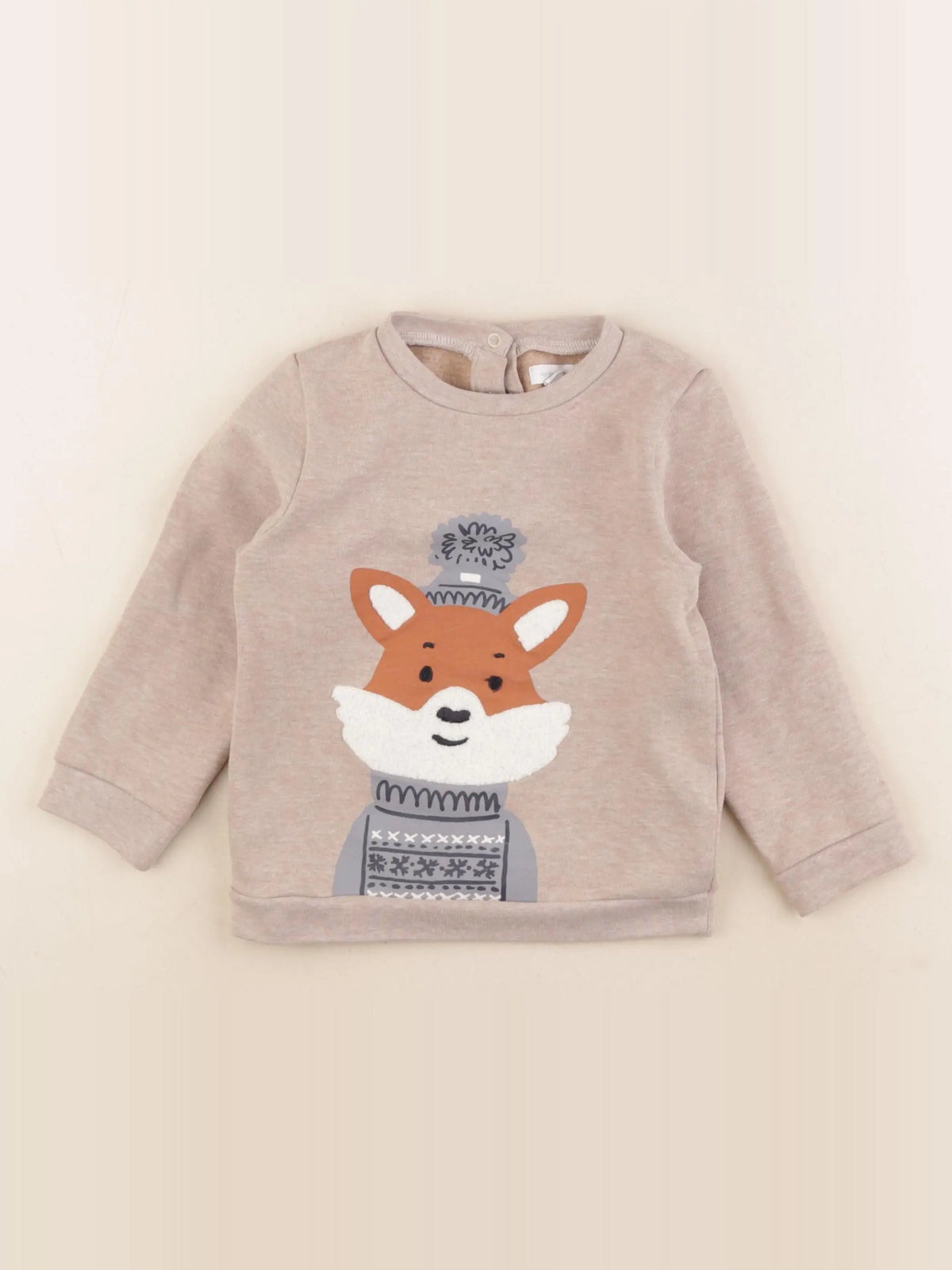 Vertbaudet - sweat beige - 24 mois