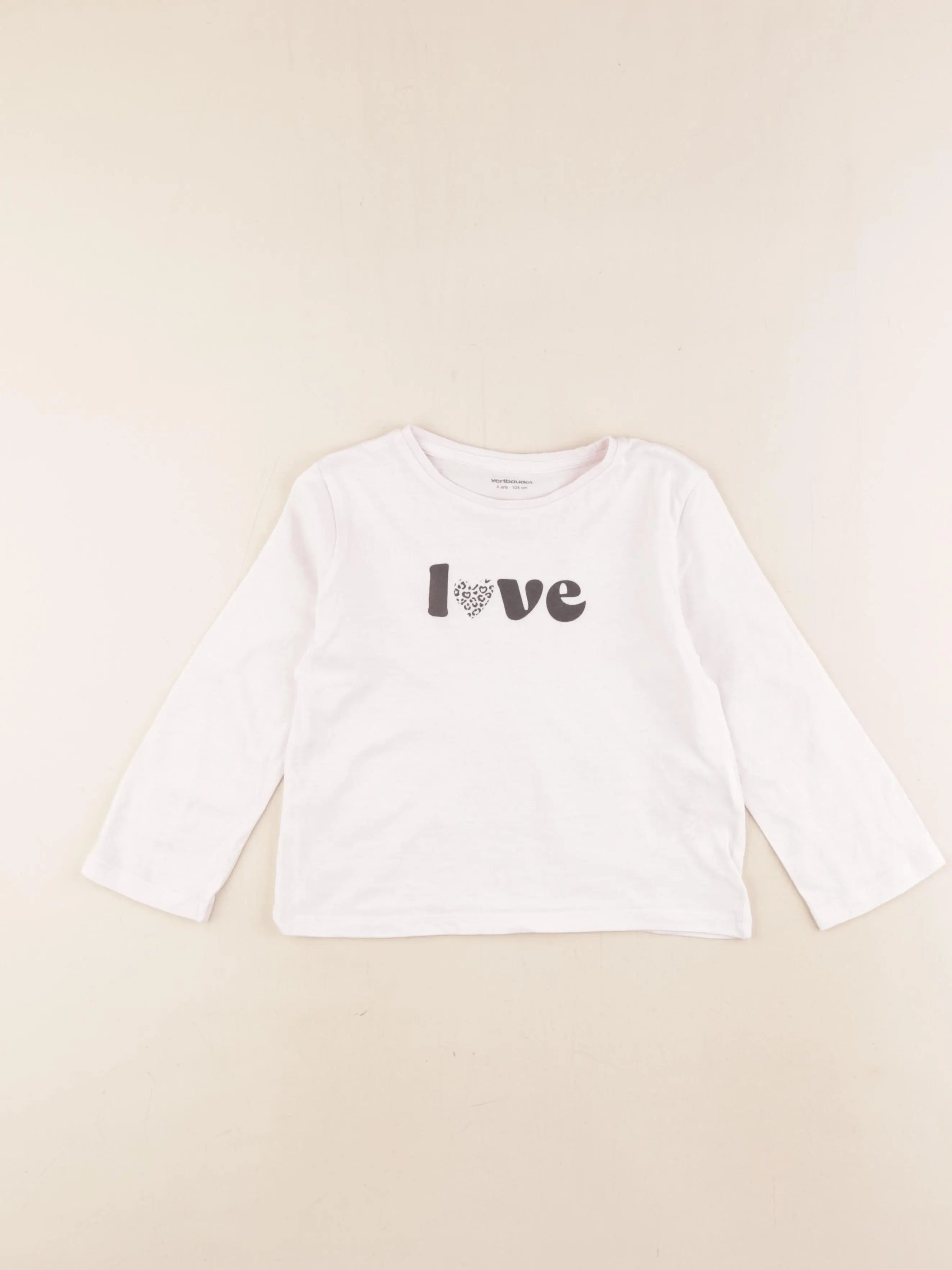 Vertbaudet - tee-shirt rose - 4 ans