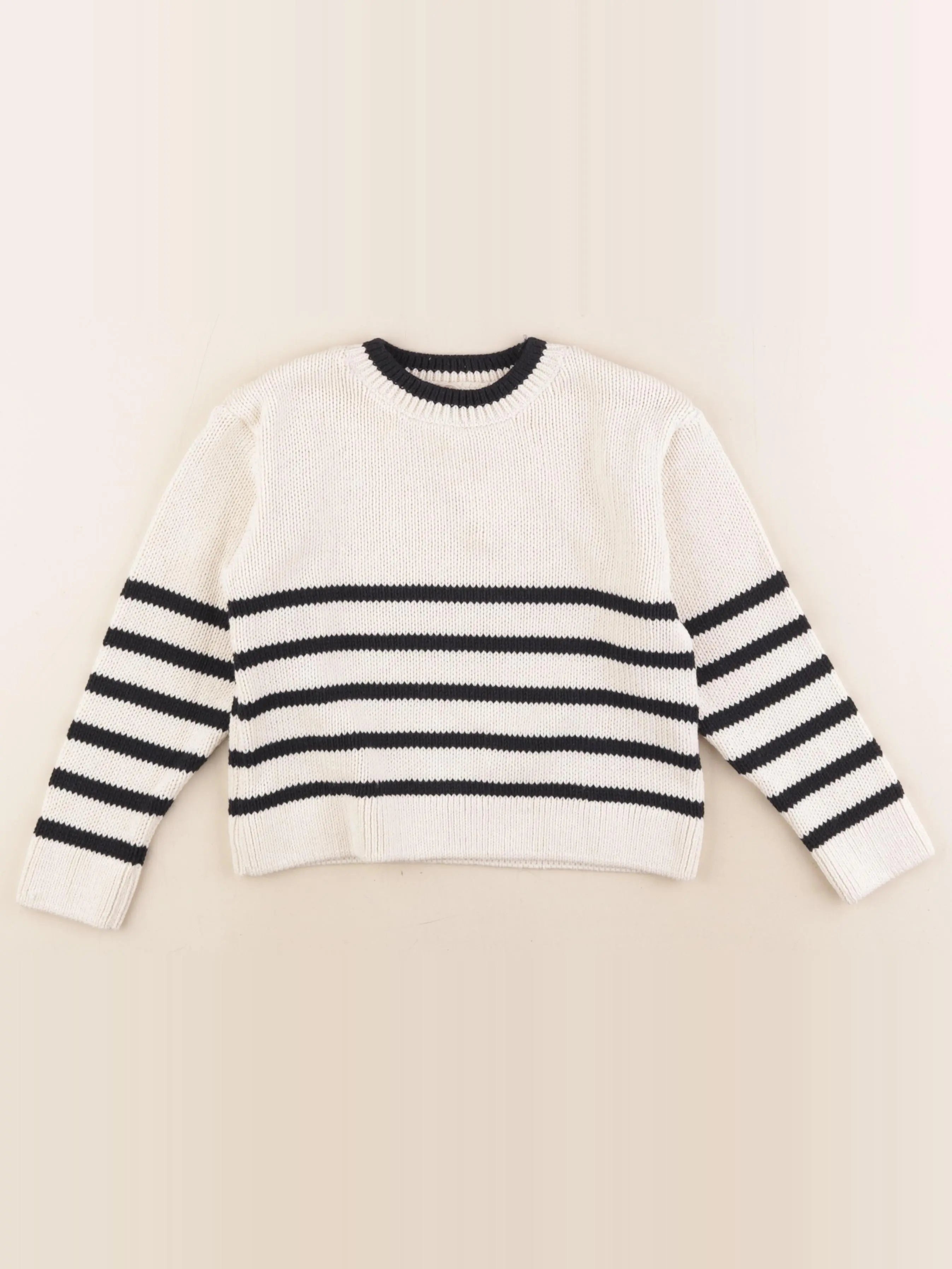 Zara - pull beige, bleu - 6/7 ans