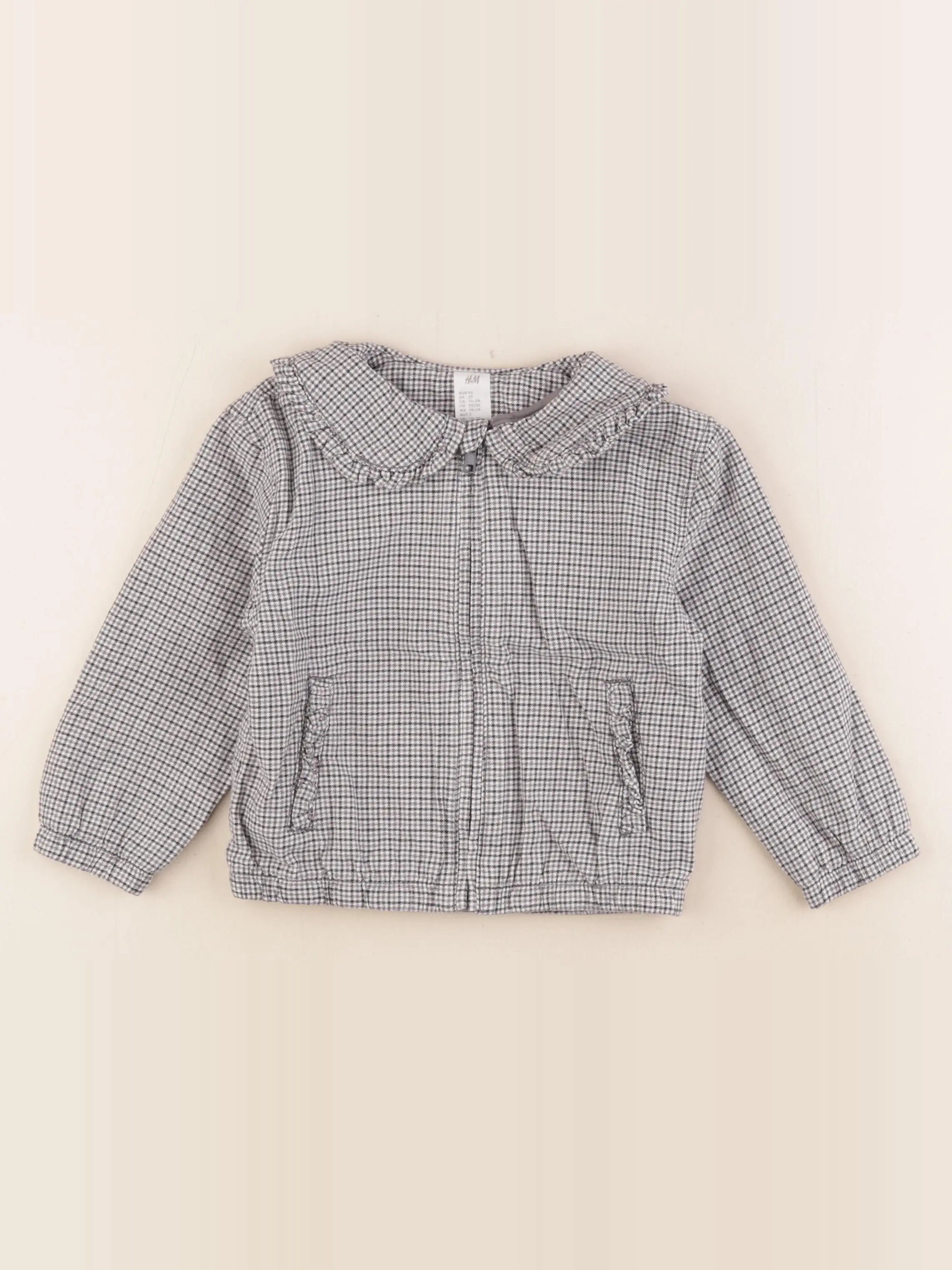 H&M - veste gris, bleu - 18/24 mois