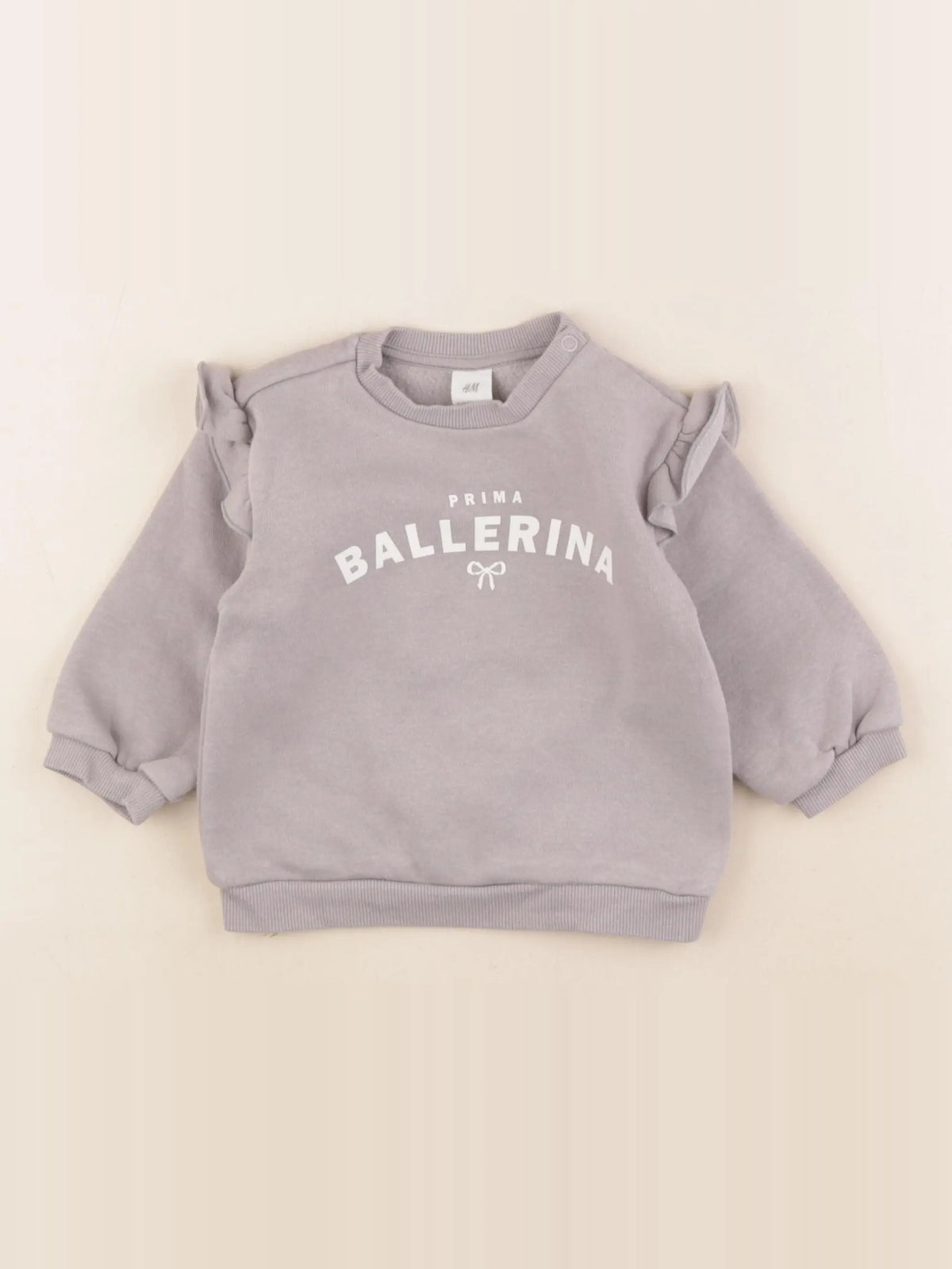 H&M - sweat taupe - 6/9 mois