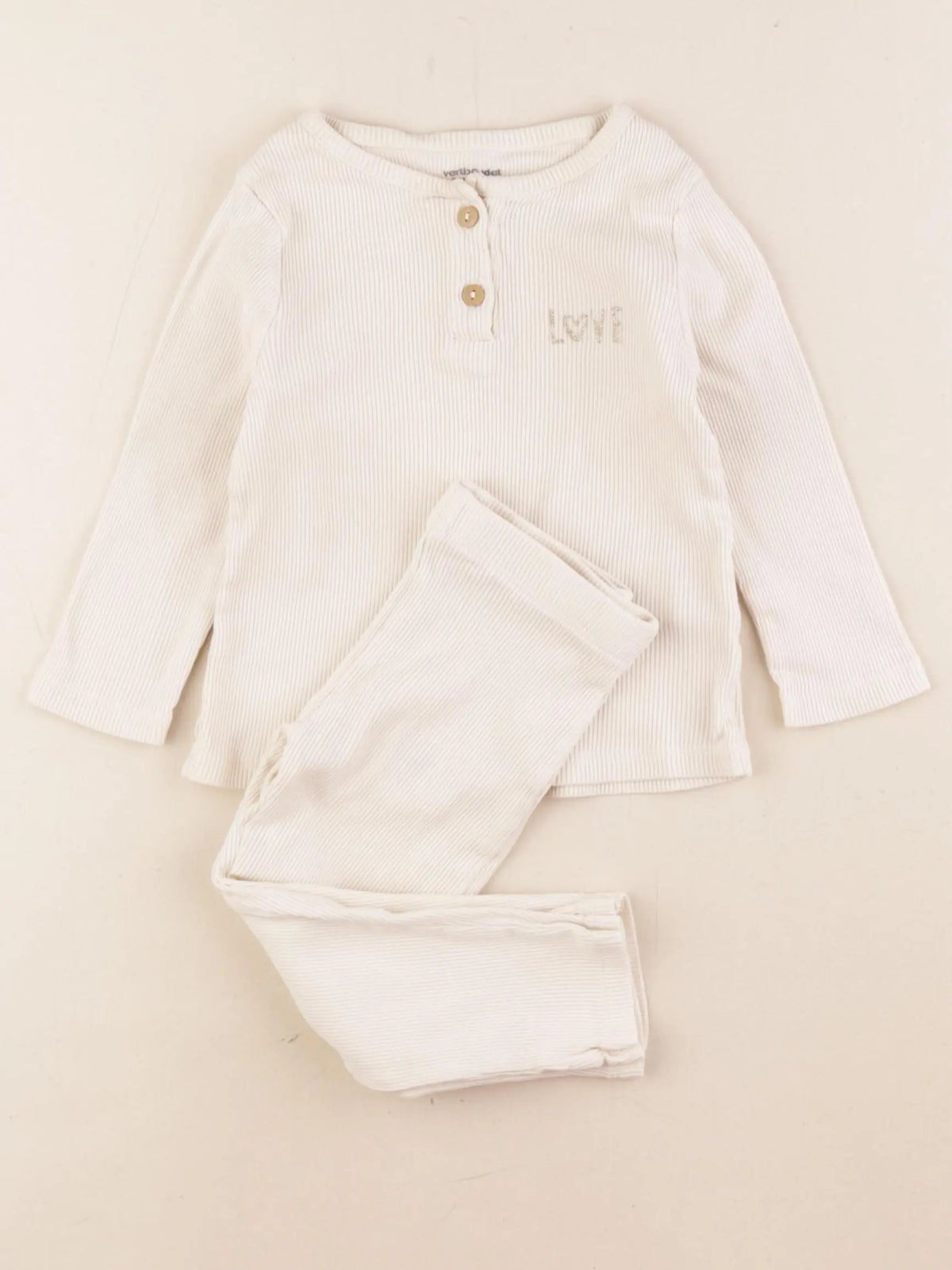 Vertbaudet - pyjama coton beige - 2 ans