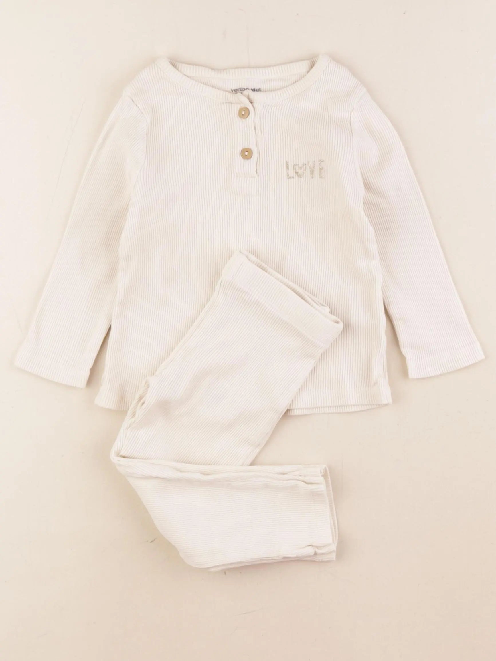 Vertbaudet - pyjama coton beige - 2 ans