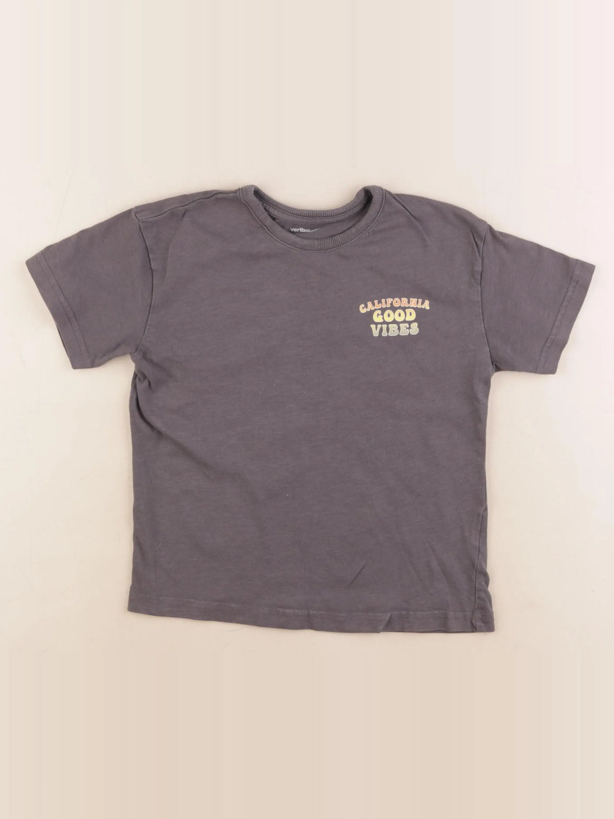 Vertbaudet - tee-shirt imprimé au dos gris - 6 ans