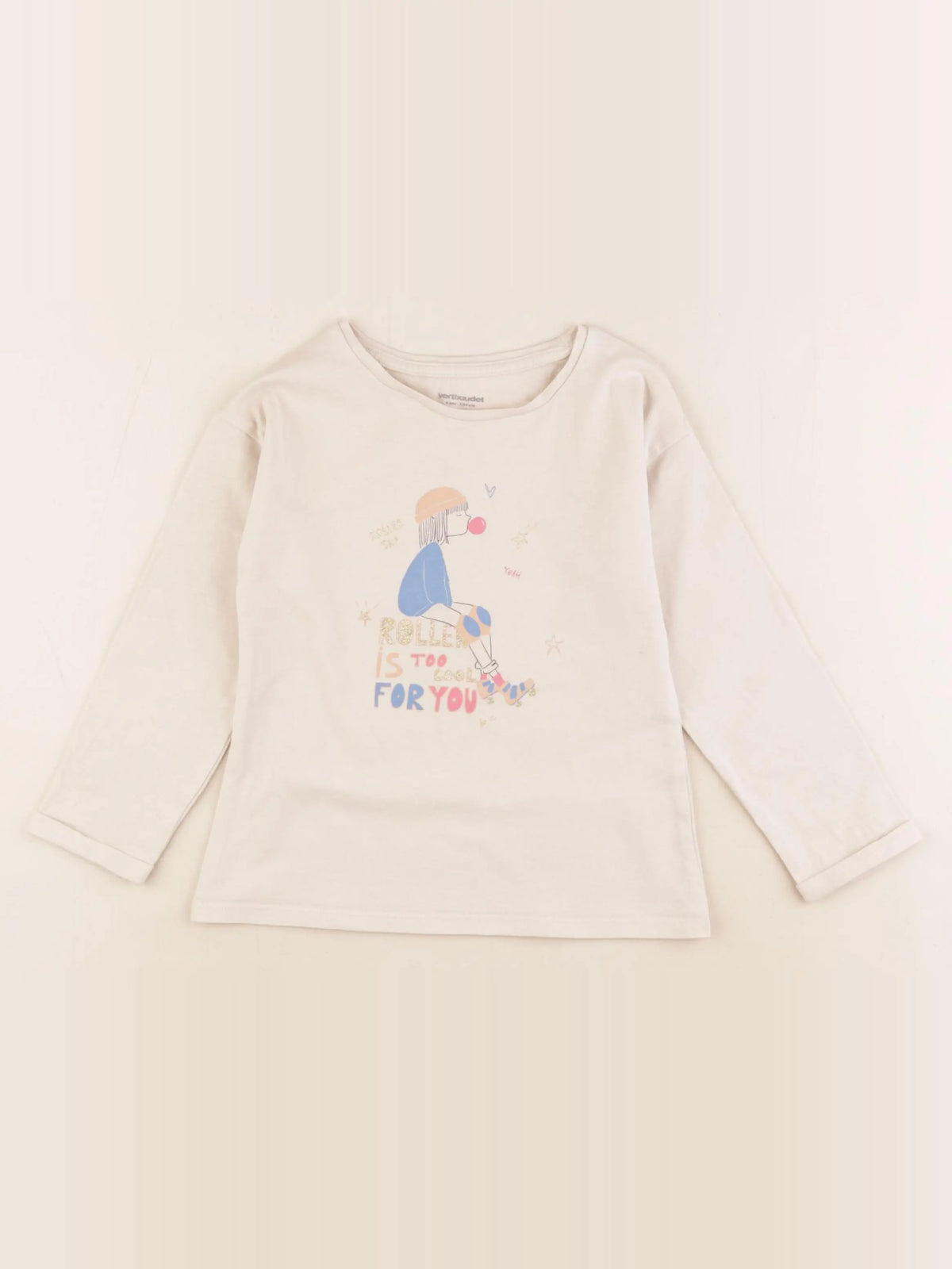 Vertbaudet - tee-shirt beige, or - 4 ans
