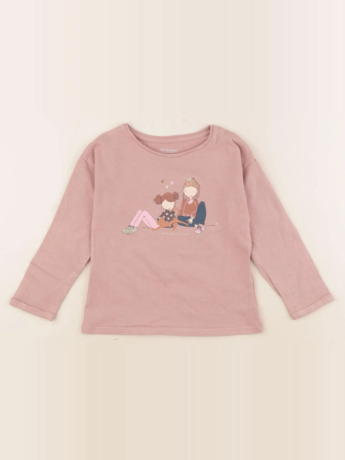 Vertbaudet - tee-shirt rose, or - 4 ans