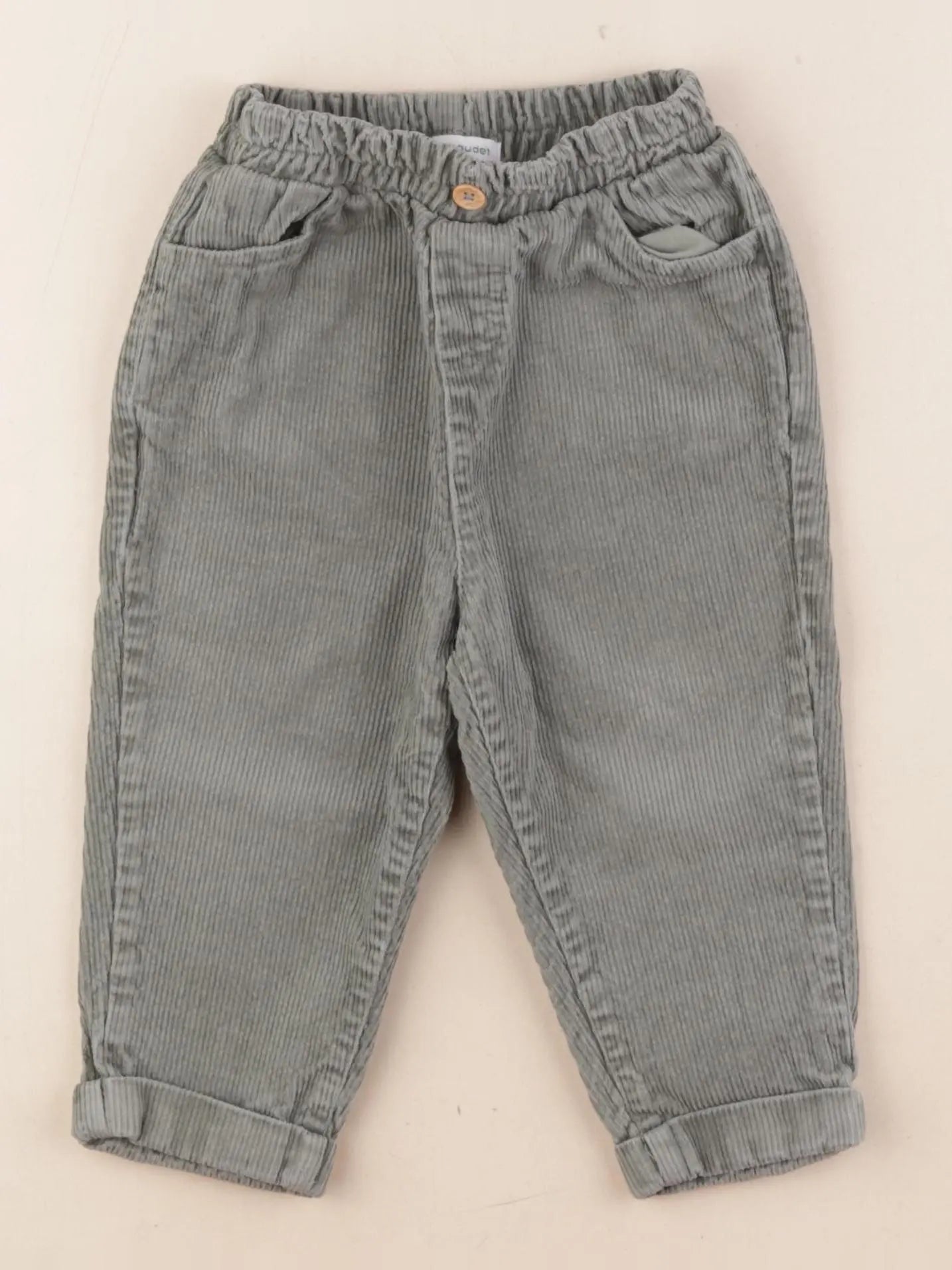Vertbaudet - pantalon vert - 18 mois