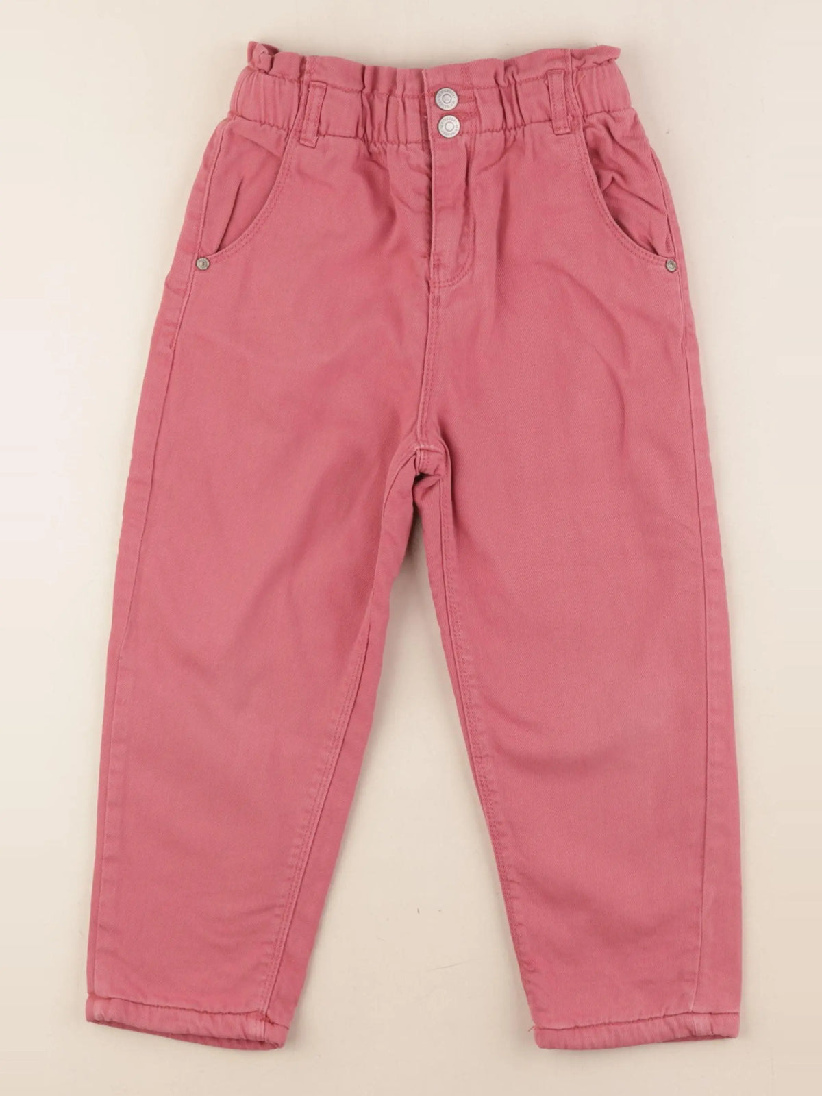 Vertbaudet - jean doublé rose - 6 ans