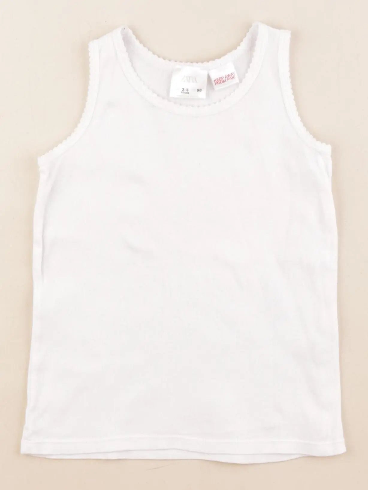 Zara - maillot de corps blanc - 2/3 ans