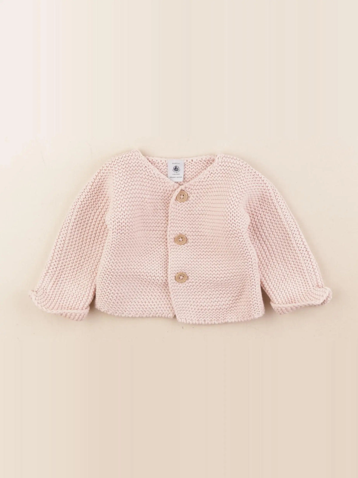 Petit Bateau - gilet rose - 6 mois
