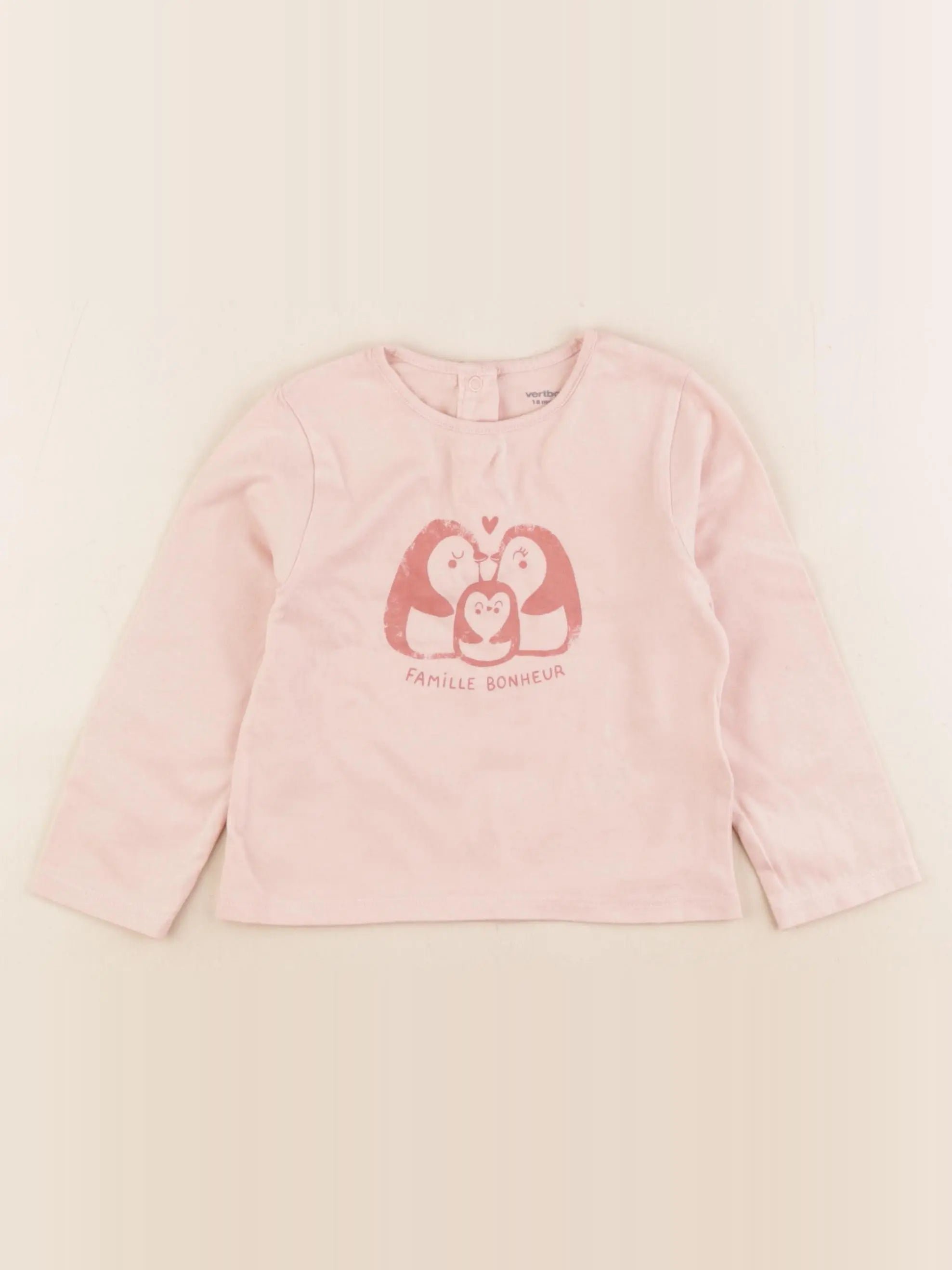 Vertbaudet - tee-shirt rose - 18 mois