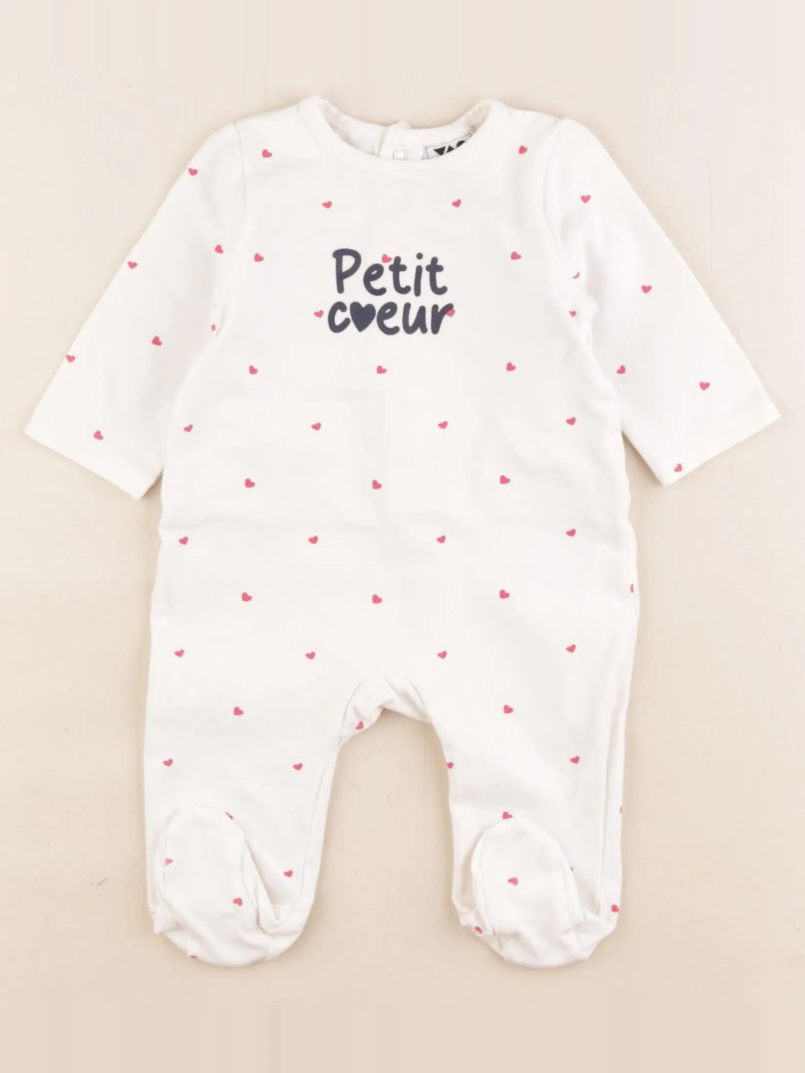 Tape à l'oeil - pyjama coton blanc - 3 mois