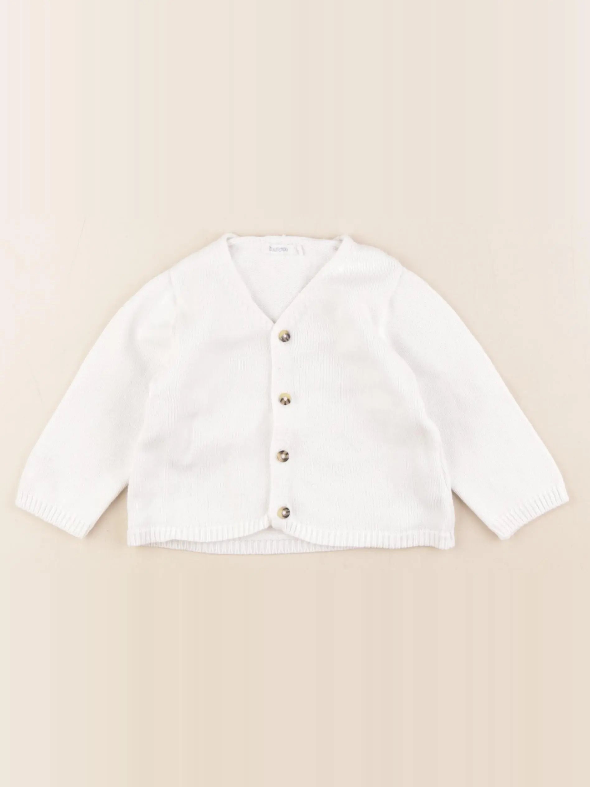 Boutchou - gilet blanc - 9 mois