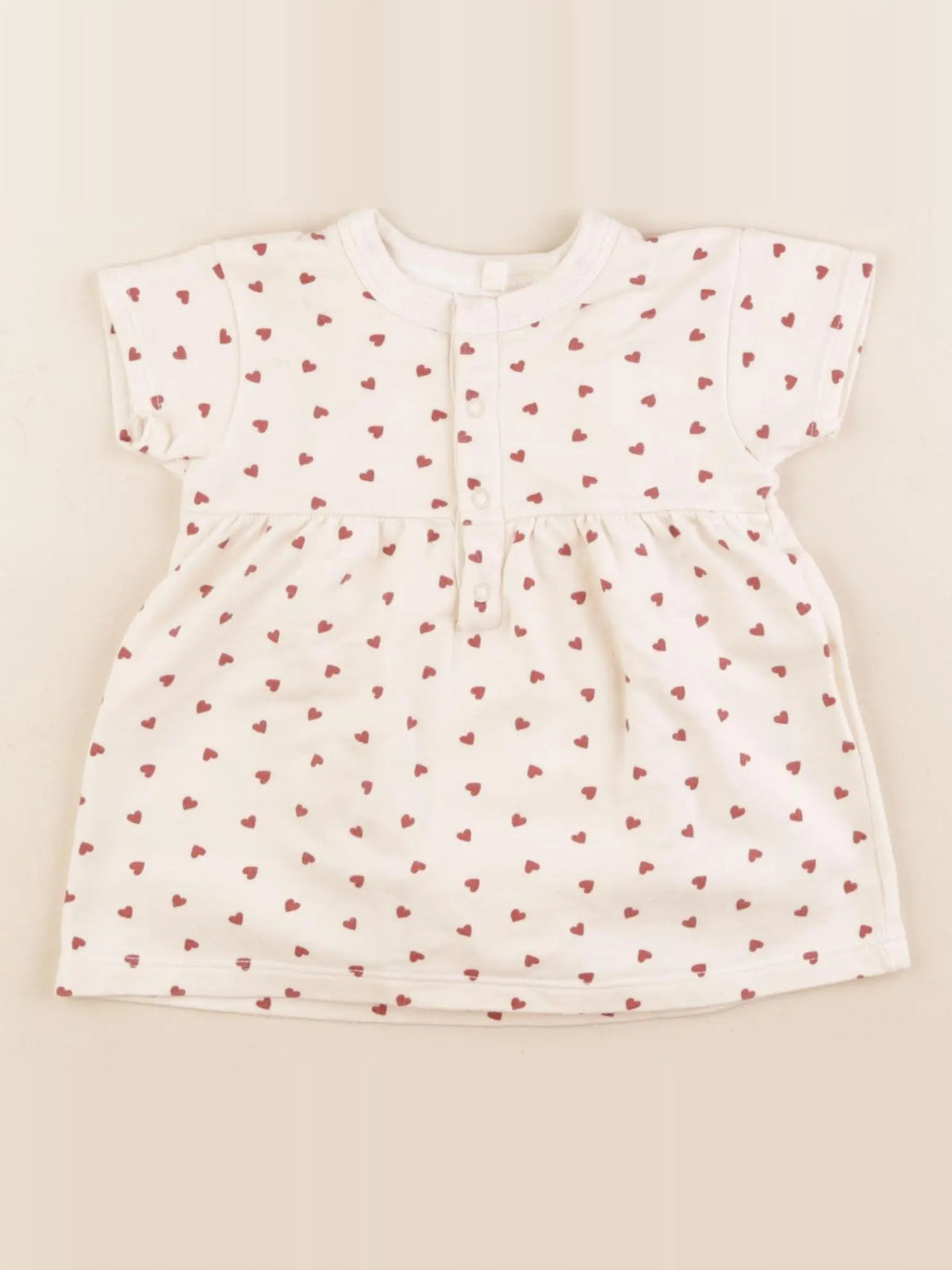 Petit Bateau - body robe beige, rouge - 3 mois