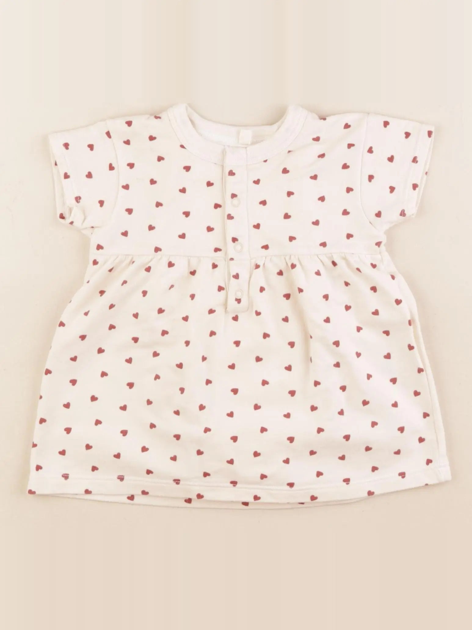 Petit Bateau - body robe beige, rouge - 3 mois
