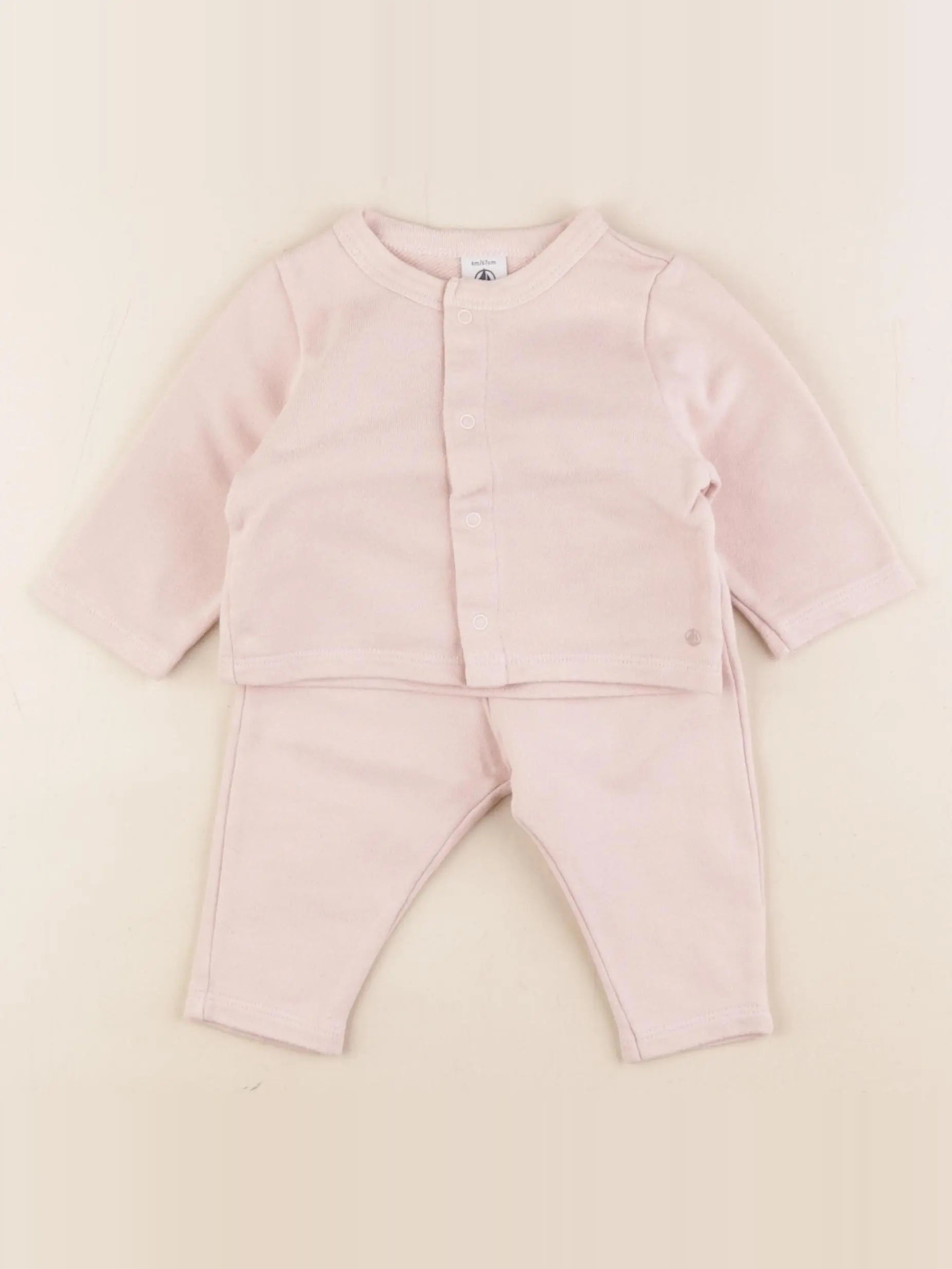 Petit Bateau - ensemble rose - 6 mois