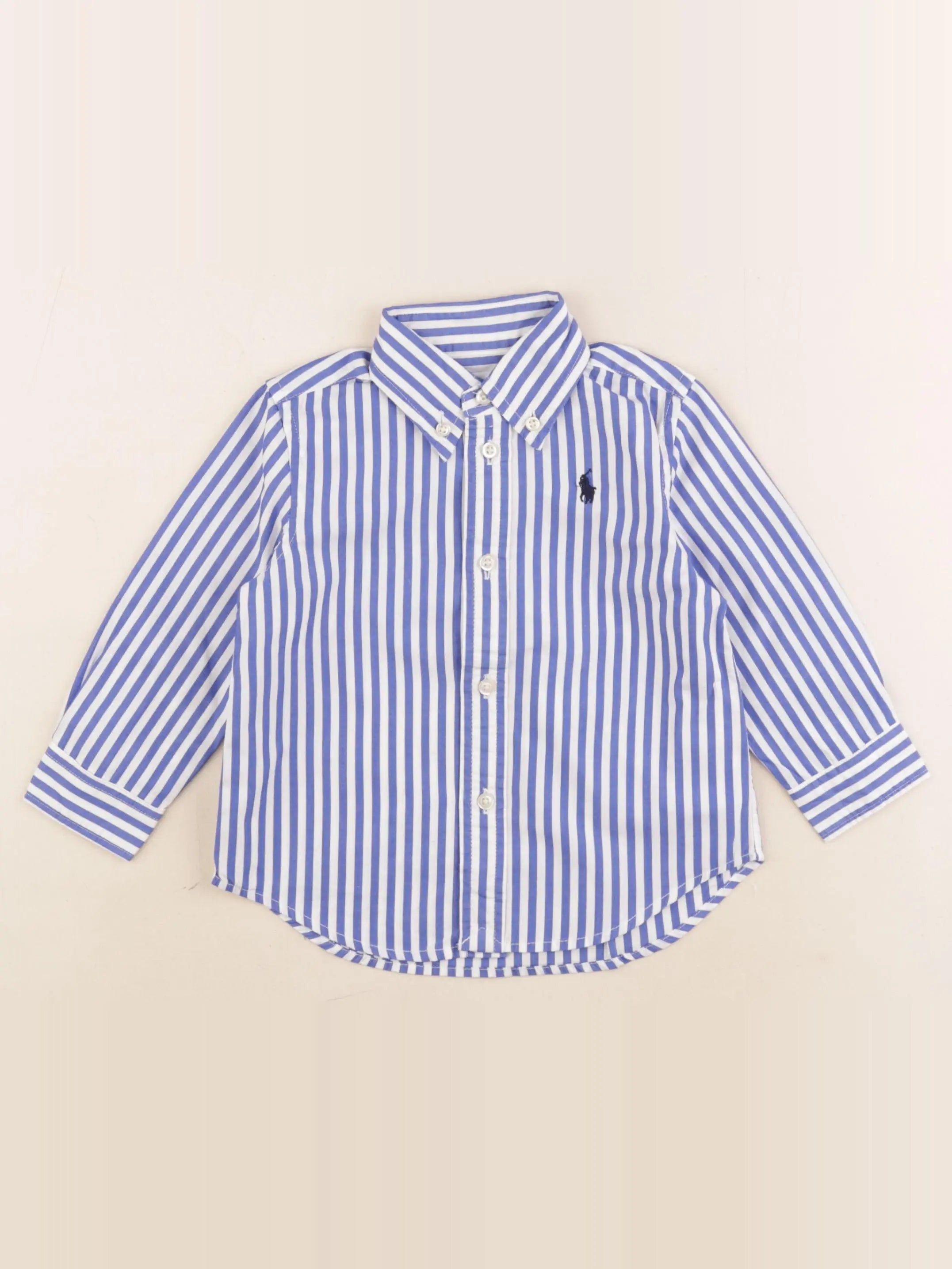 Ralph Lauren - chemise blanc, bleu - 18 mois