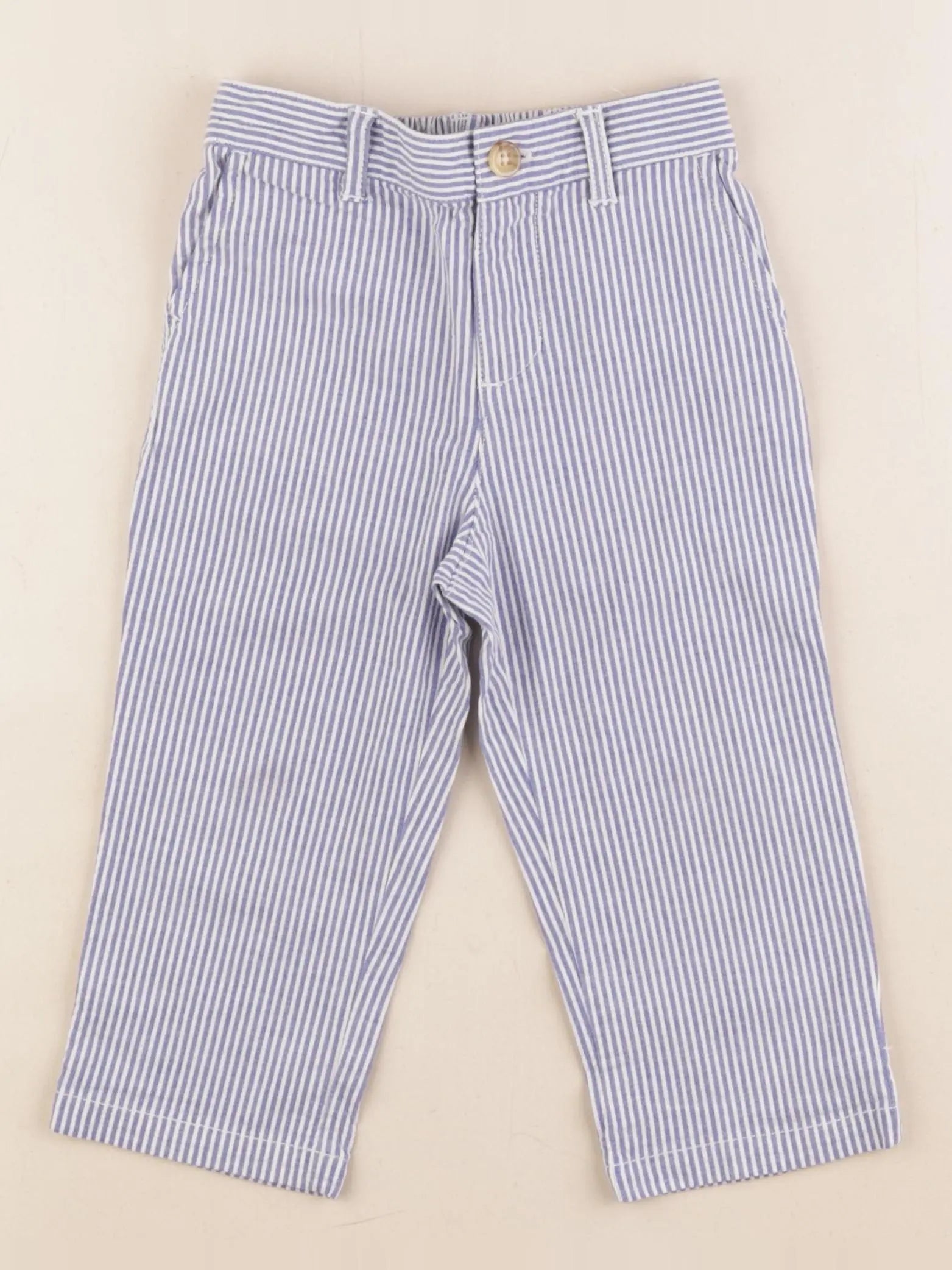 Ralph Lauren - pantalon blanc, bleu - 18 mois