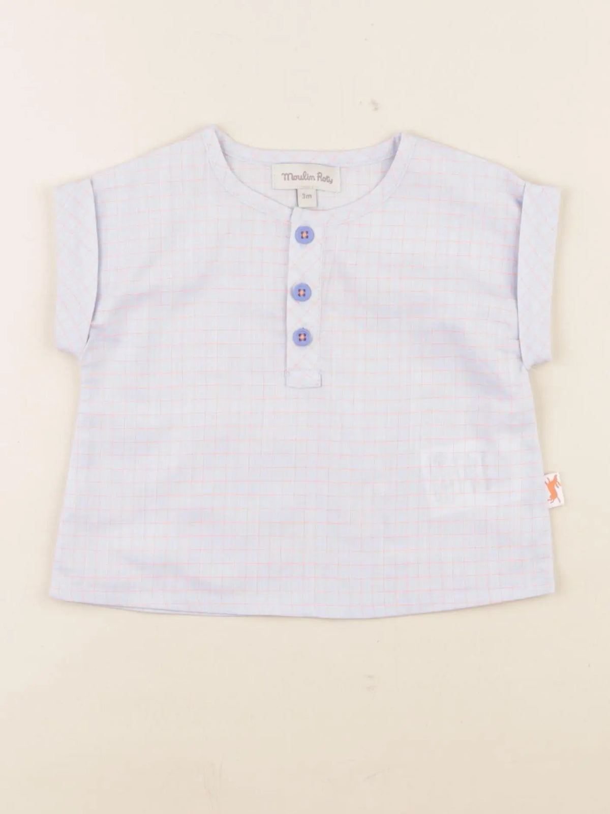 Moulin Roty - chemise bleu - 3 mois