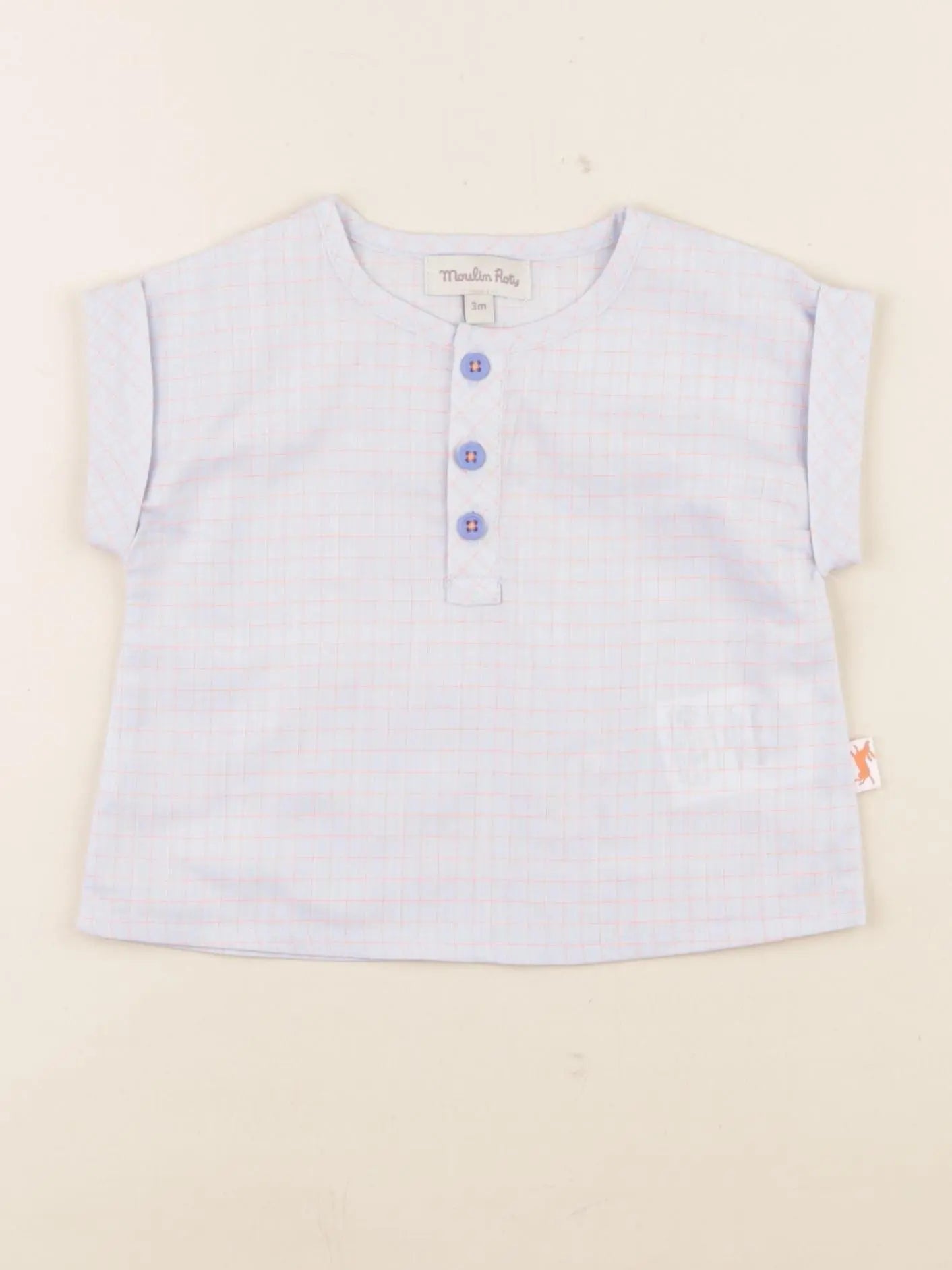 Moulin Roty - chemise bleu - 3 mois