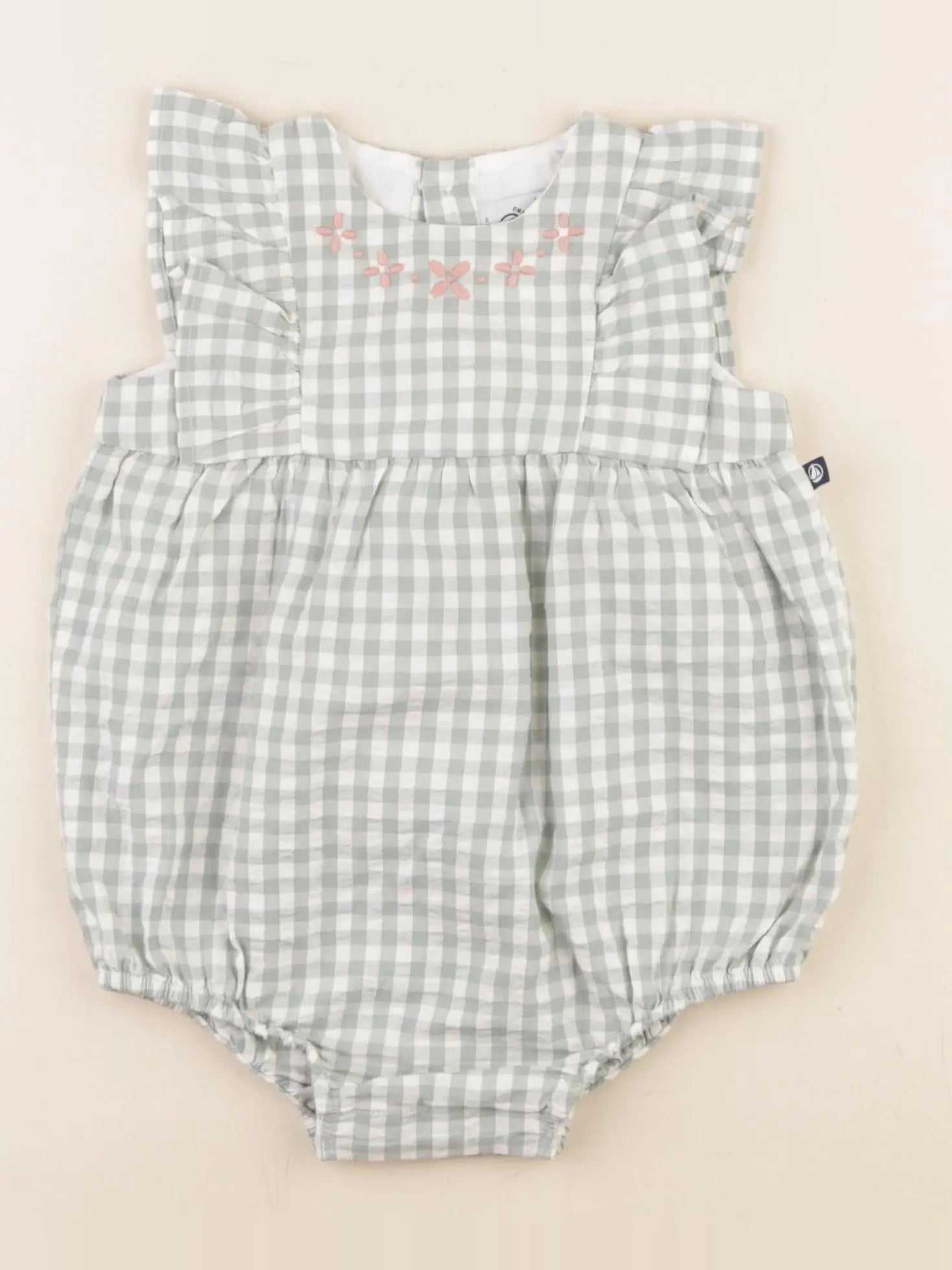 Petit Bateau - combinaison blanc, vert - 6 mois