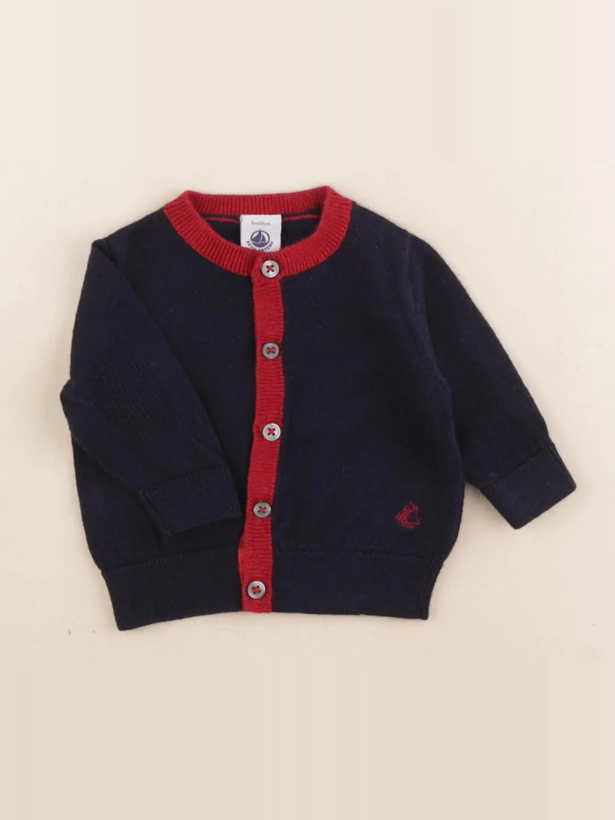 Petit Bateau - gilet bleu - 3 mois