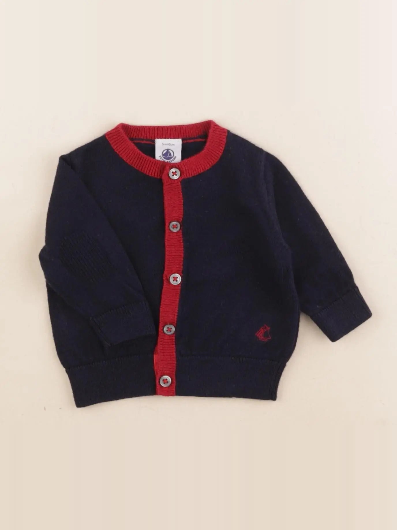 Petit Bateau - gilet bleu - 3 mois