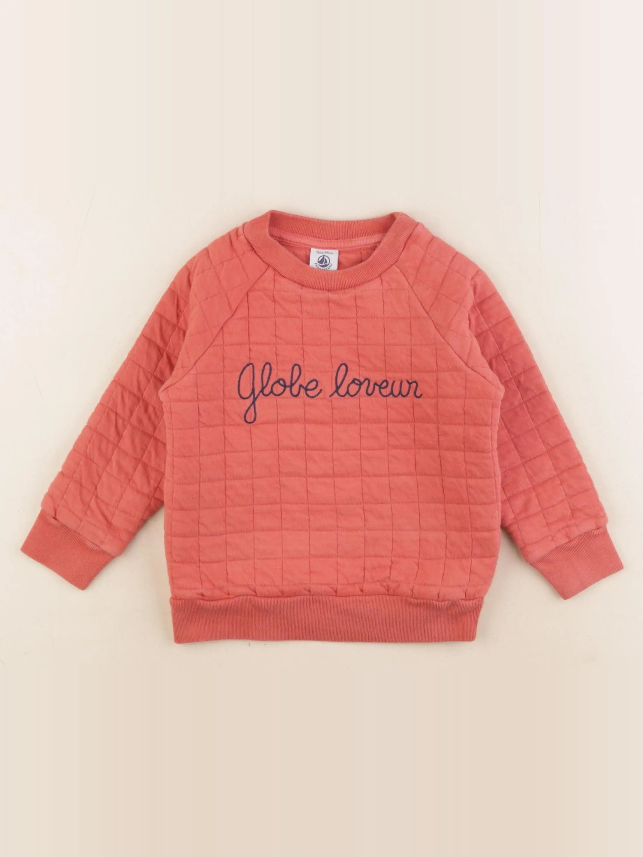 Petit Bateau - sweat orange - 3 ans