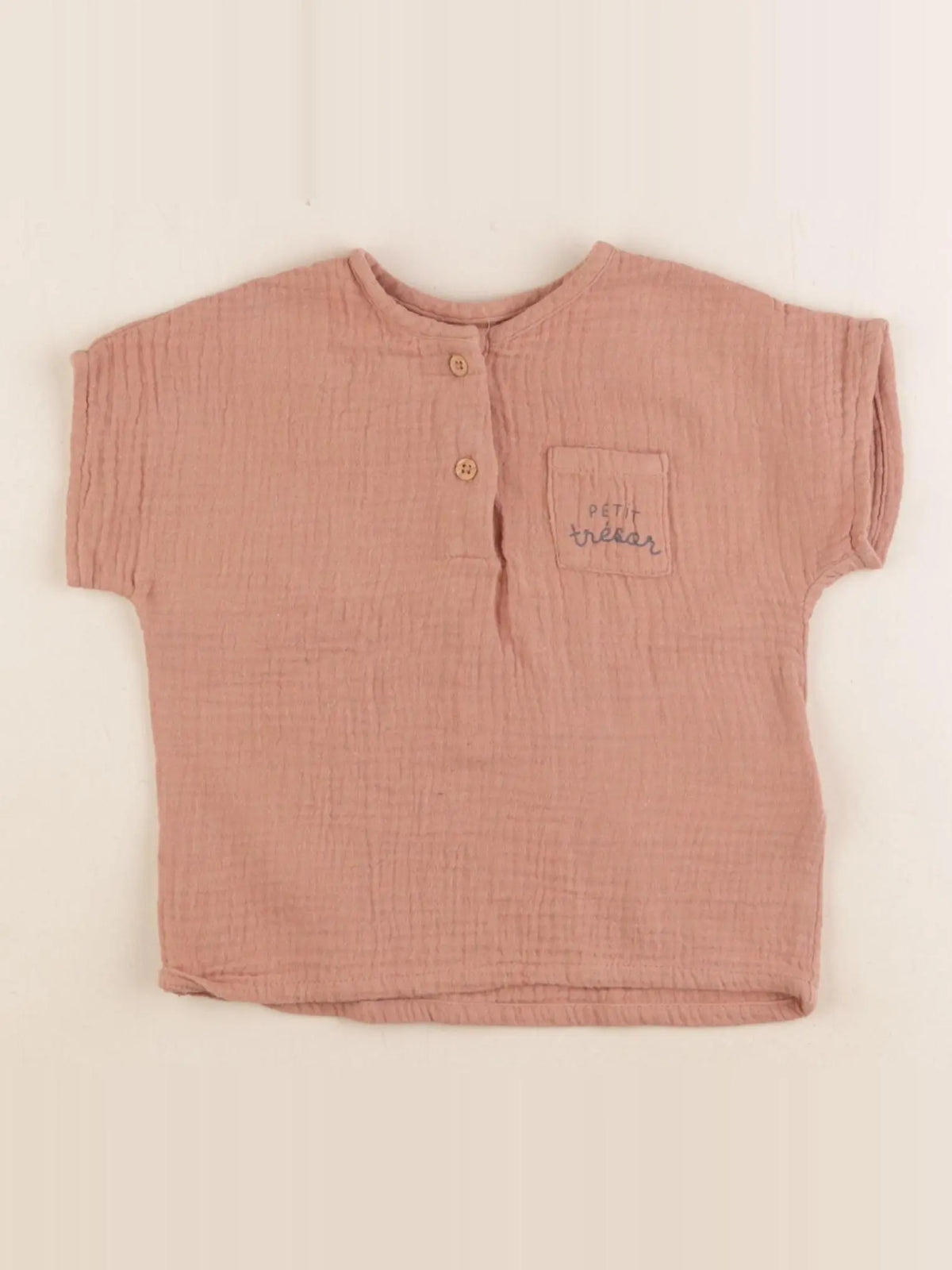 Vertbaudet - chemise marron - 12 mois