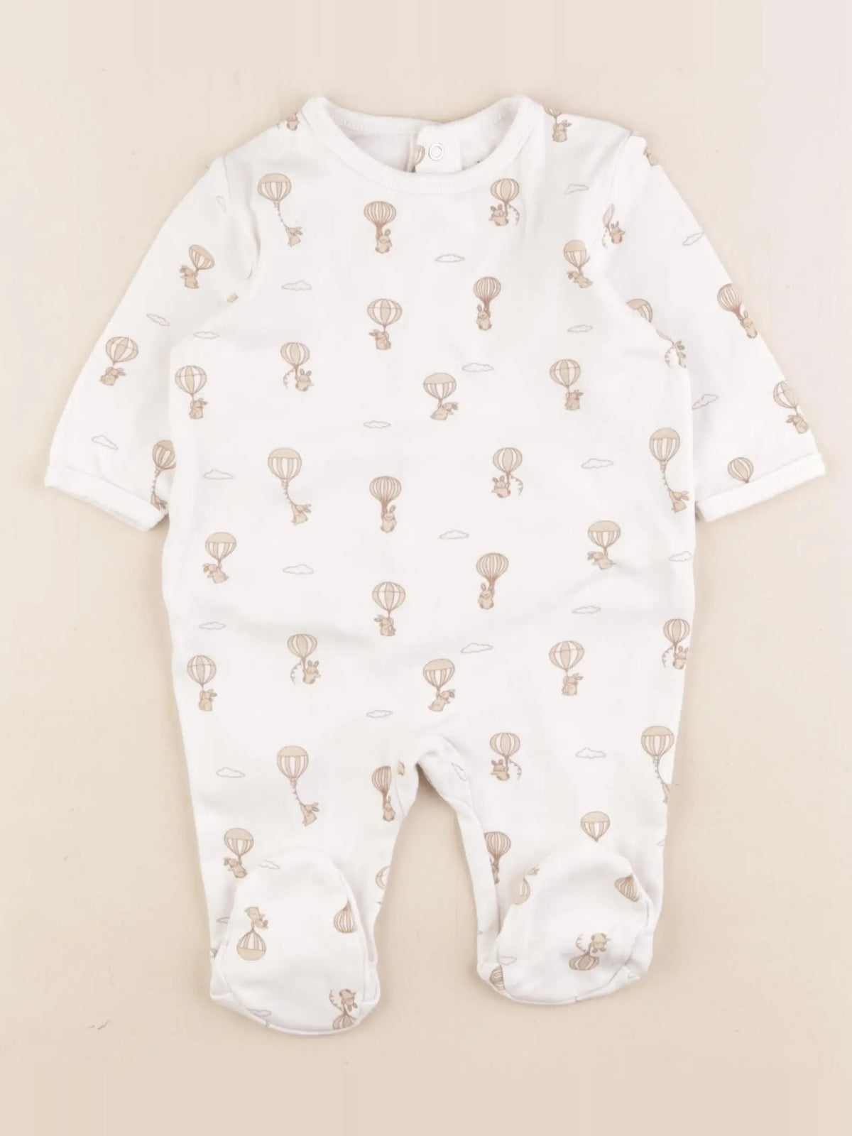 Vertbaudet - pyjama coton blanc - 3 mois