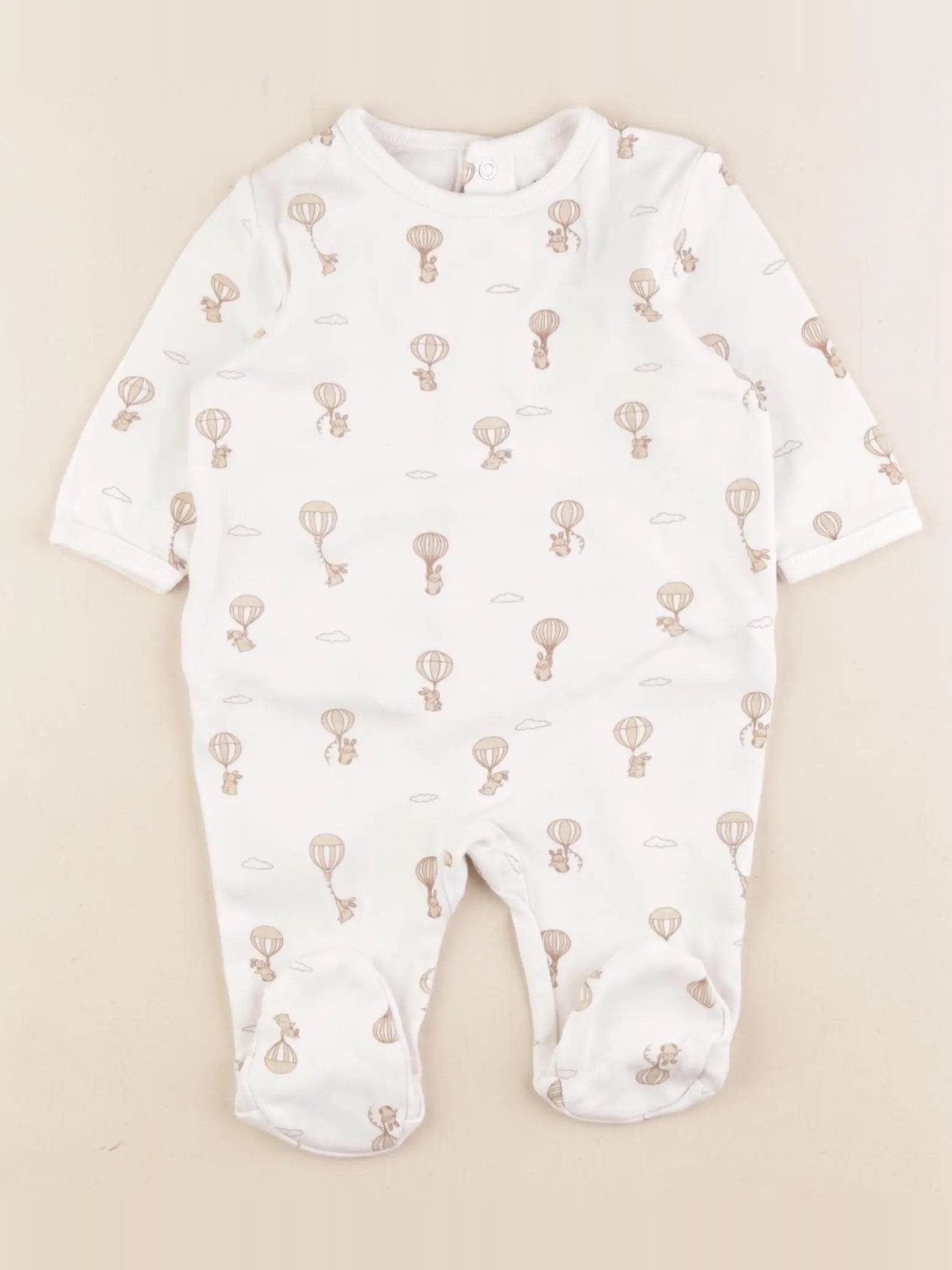 Vertbaudet - pyjama coton blanc - 3 mois