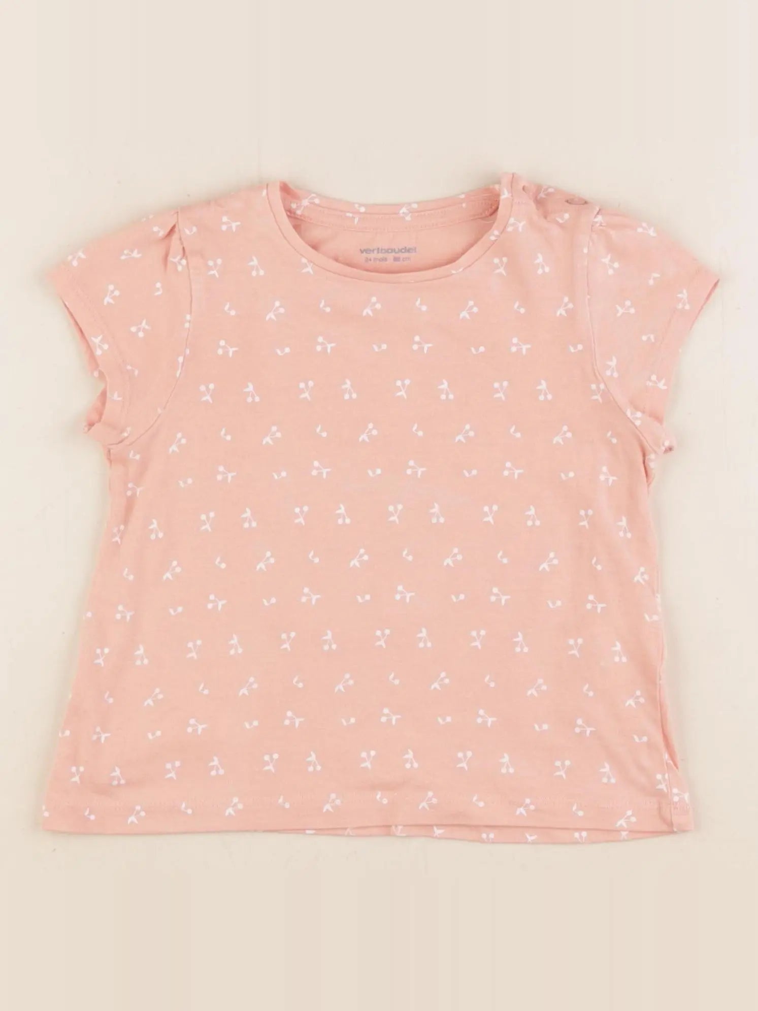 Vertbaudet - tee-shirt rose - 24 mois