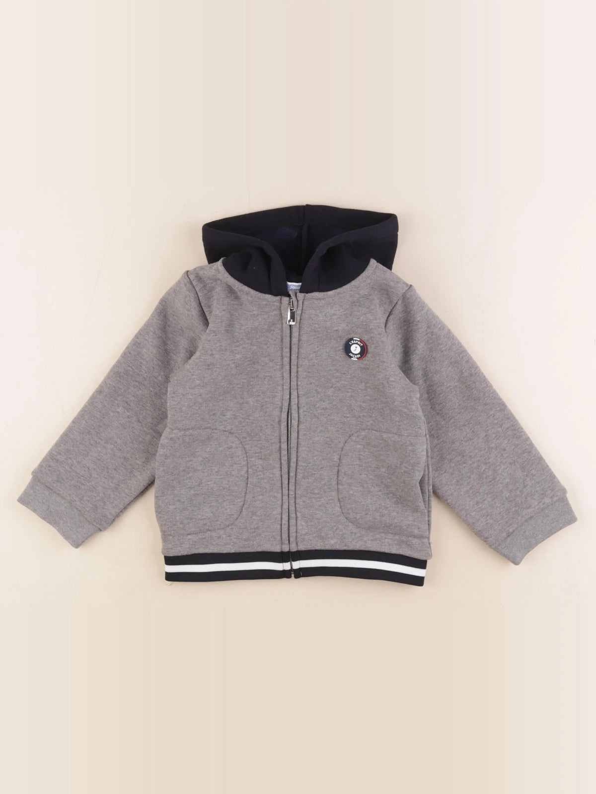 Jacadi - sweat gris, bleu - 3 ans