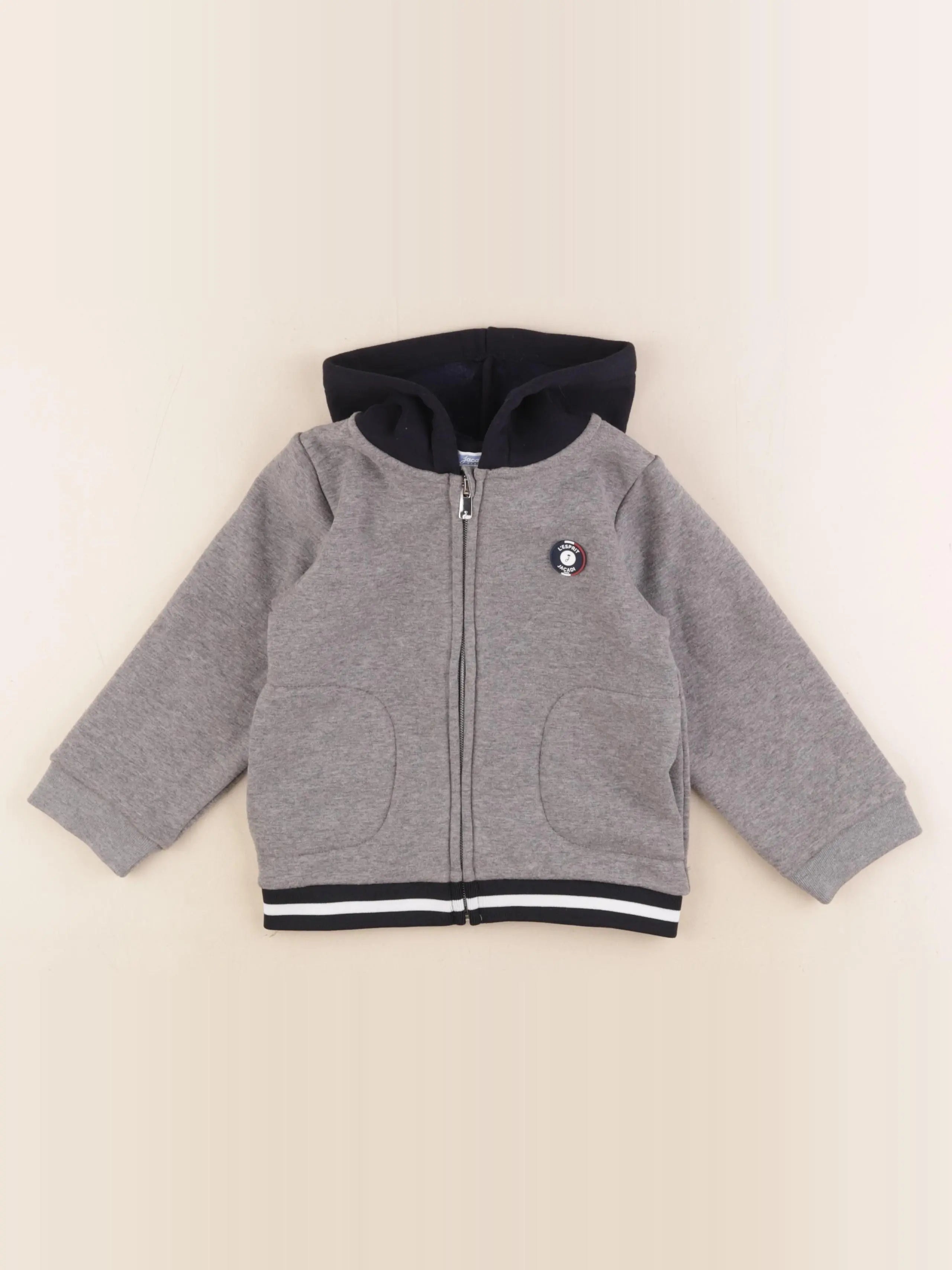 Jacadi - sweat gris, bleu - 3 ans